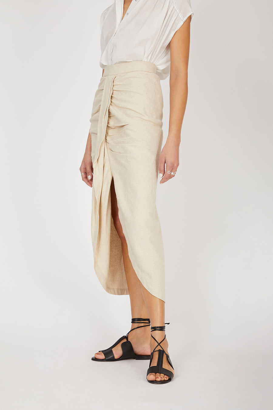 Esperanza Natural Ecru Skirt in Silk Bourrette