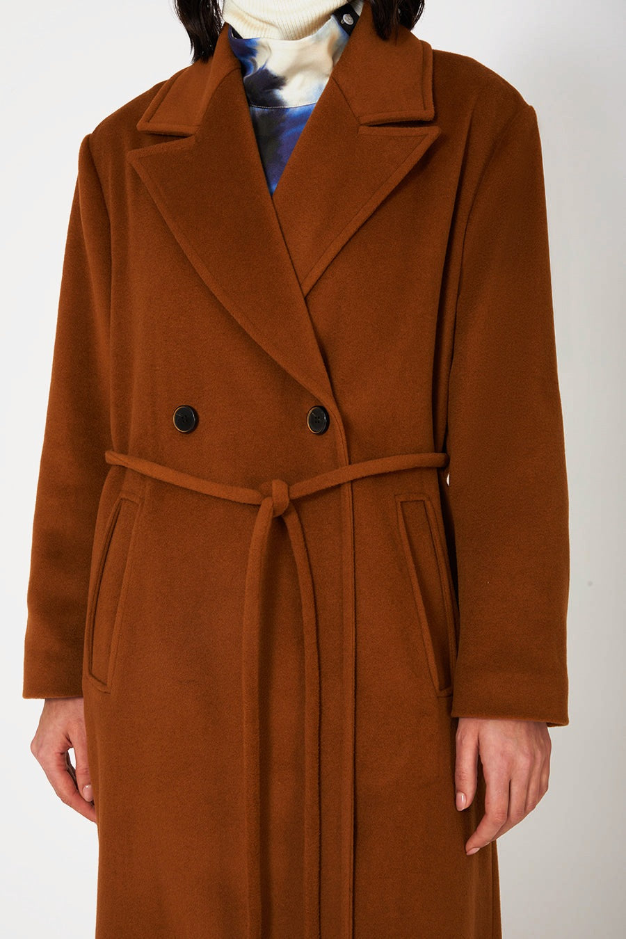 Manteau long Arthus en laine et cachemire Amber Brown, Valentine Gauthier