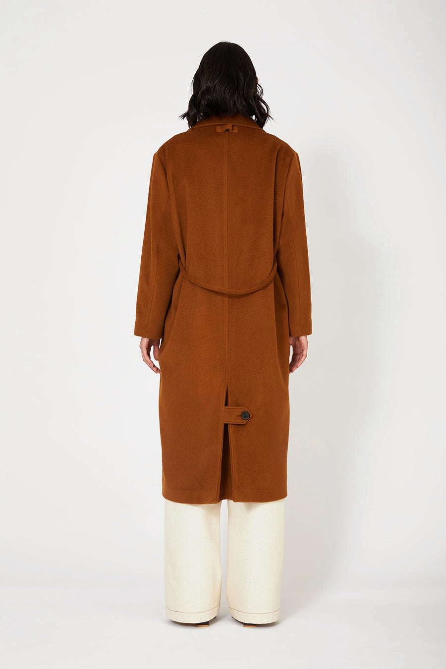 Manteau long Arthus en laine et cachemire Amber Brown, Valentine Gauthier