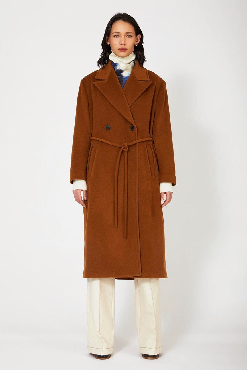 Manteau long Arthus en laine et cachemire Amber Brown, Valentine Gauthier