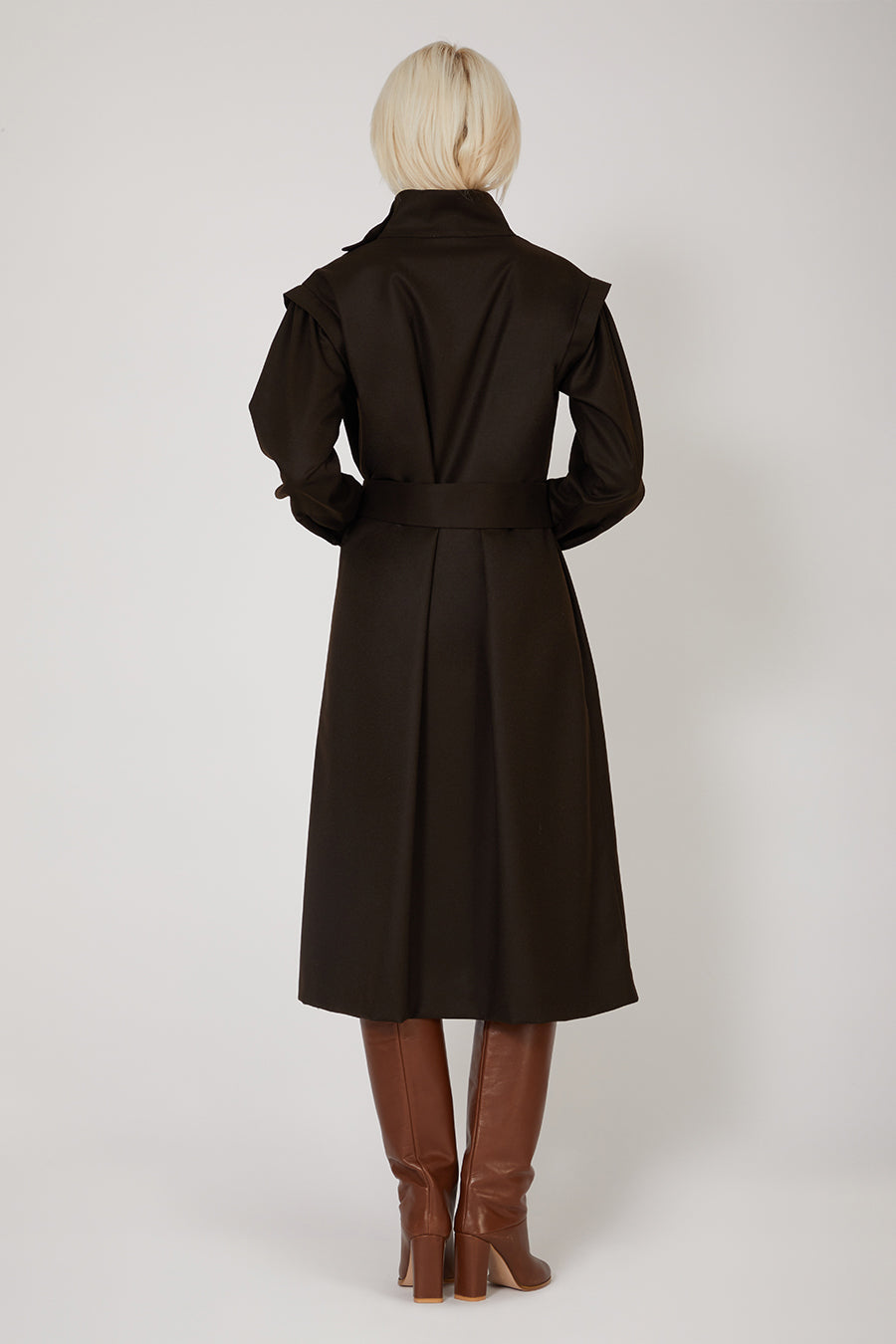 Hinoki Licorice Dress in Virgin Wool