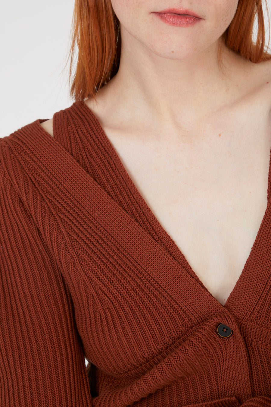 Arles Sienna Brown Organic Cotton Cardigan