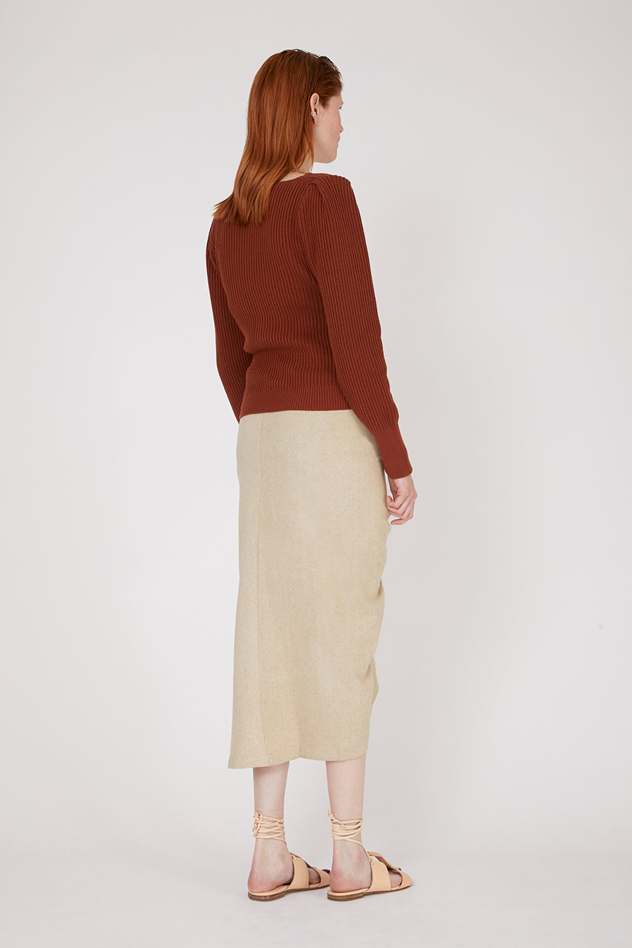 Arles Sienna Brown Organic Cotton Cardigan