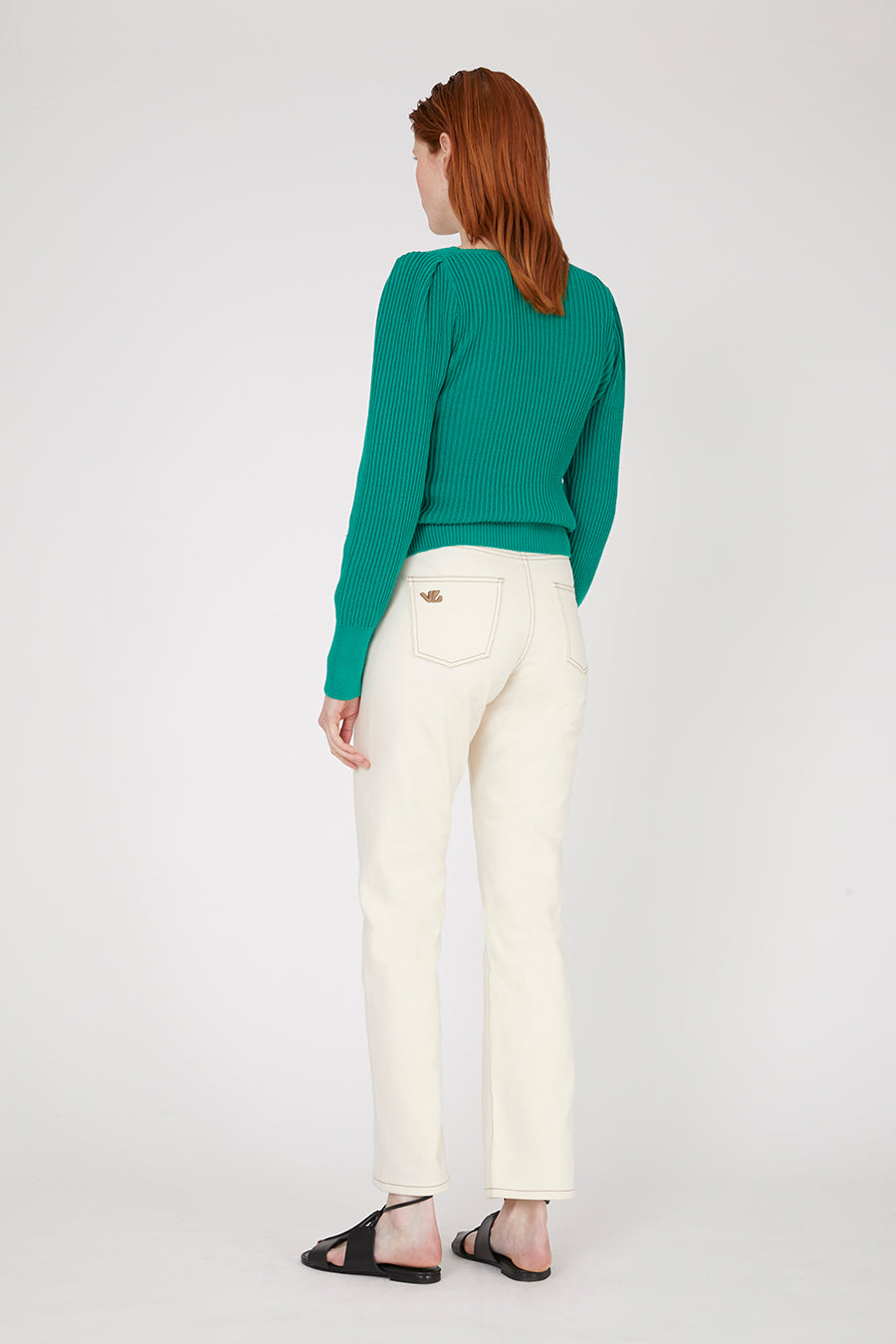 Arles Green Lake Cardigan in organic cotton