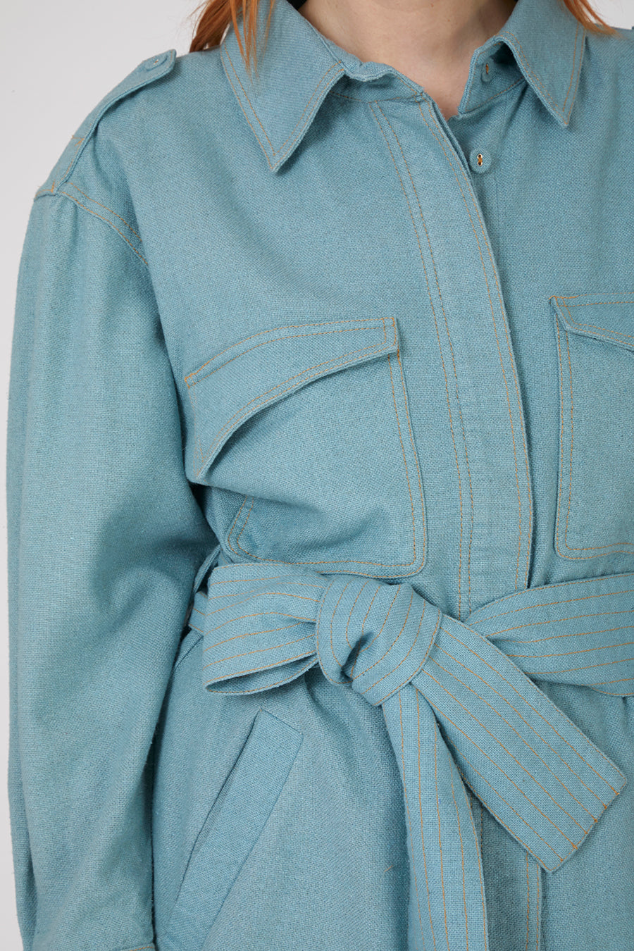 Joe Smoke Blue Jacket in Bourrette Silk