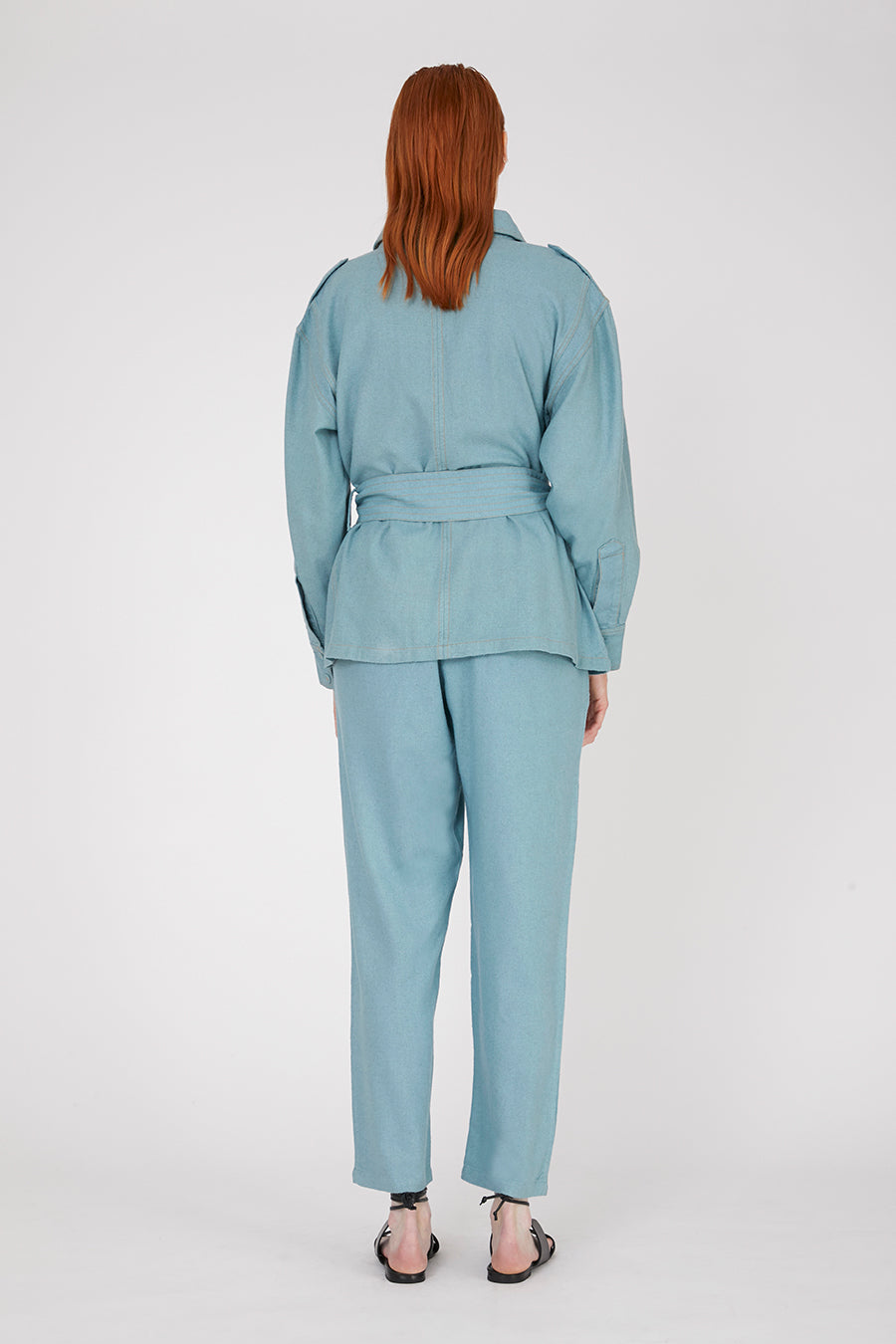 Joe Smoke Blue Jacket in Bourrette Silk