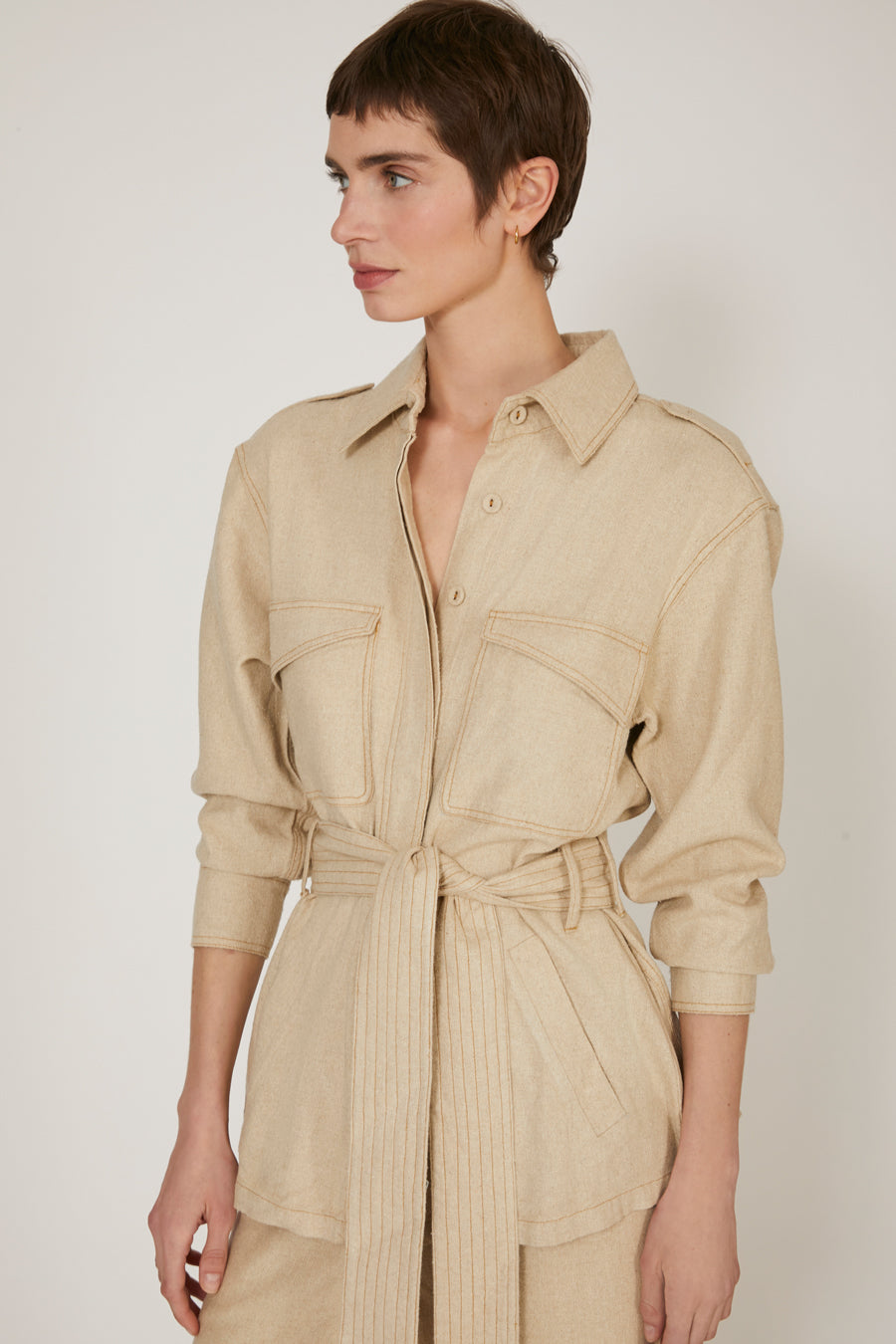 Joe Natural Ecru Jacket in Silk Bourrette