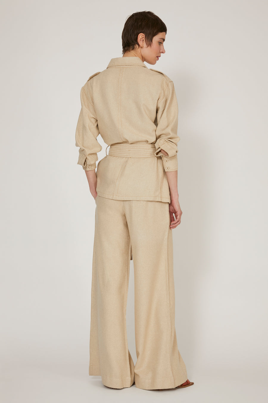 Joe Natural Ecru Jacket in Silk Bourrette