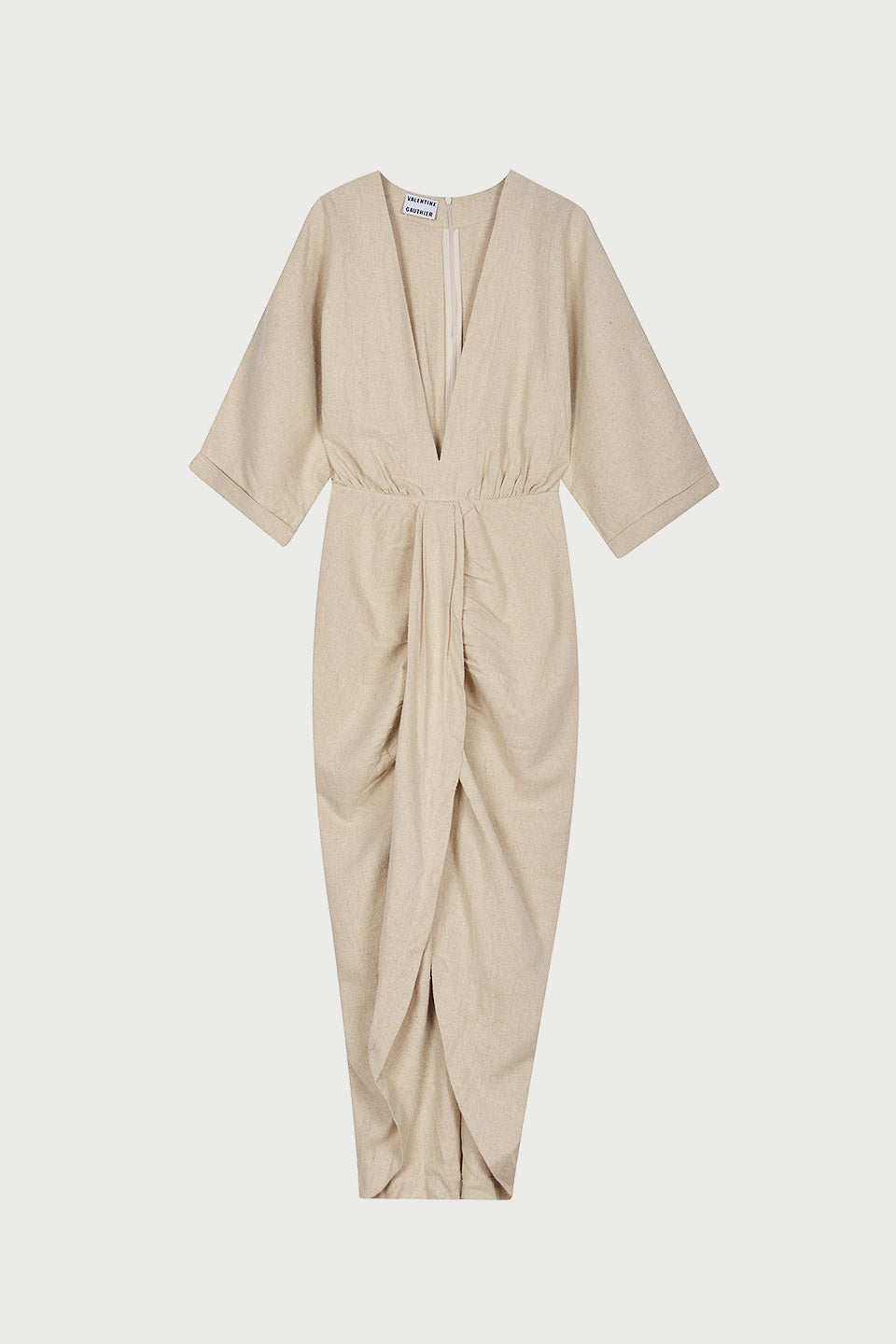 Levant Natural Dress in Silk Bourrette