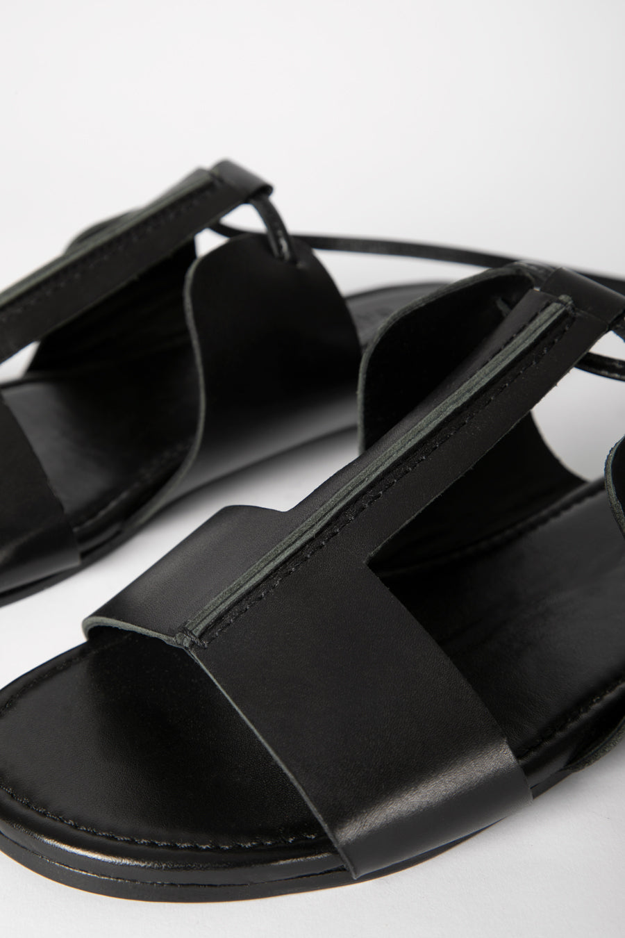 Oriza Black Calfskin Sandals