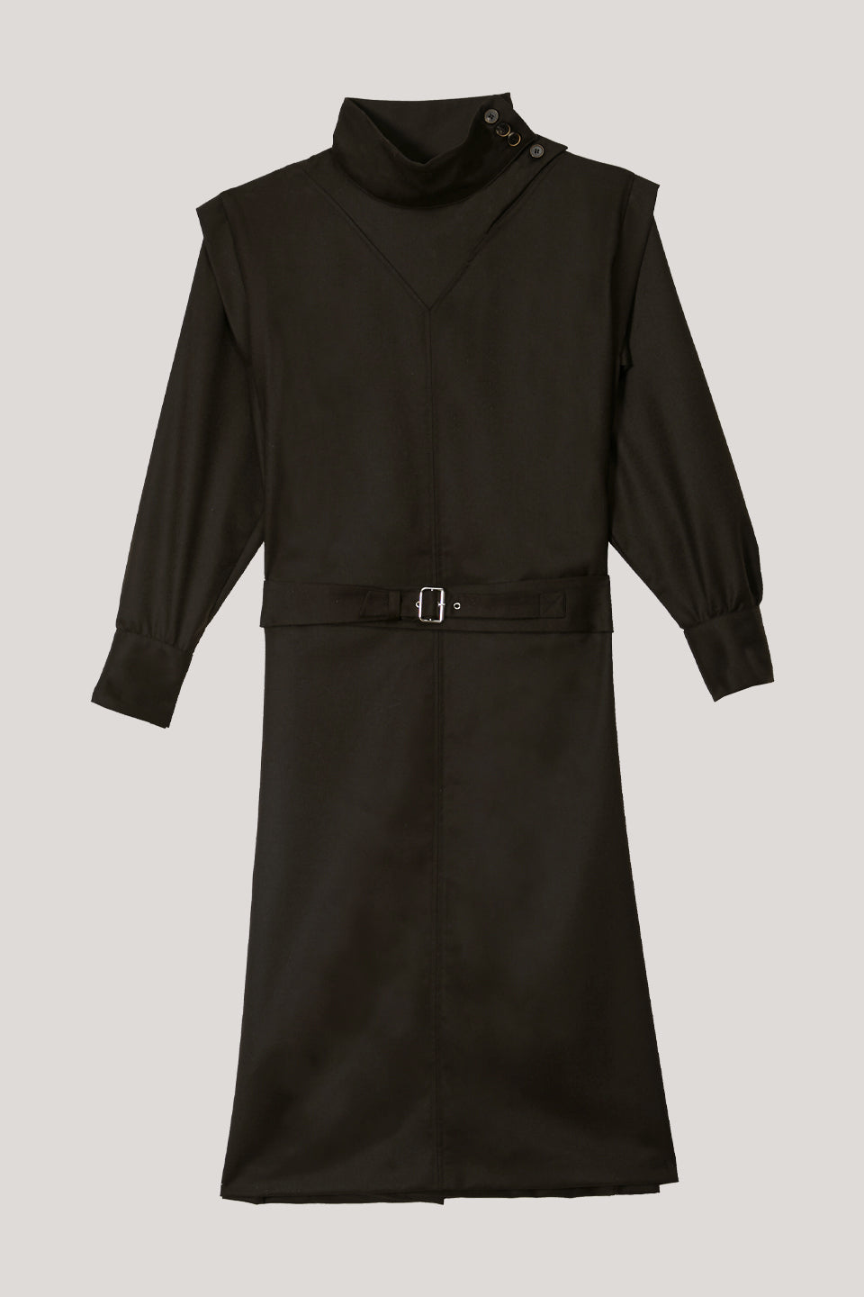 Hinoki Licorice Dress in Virgin Wool