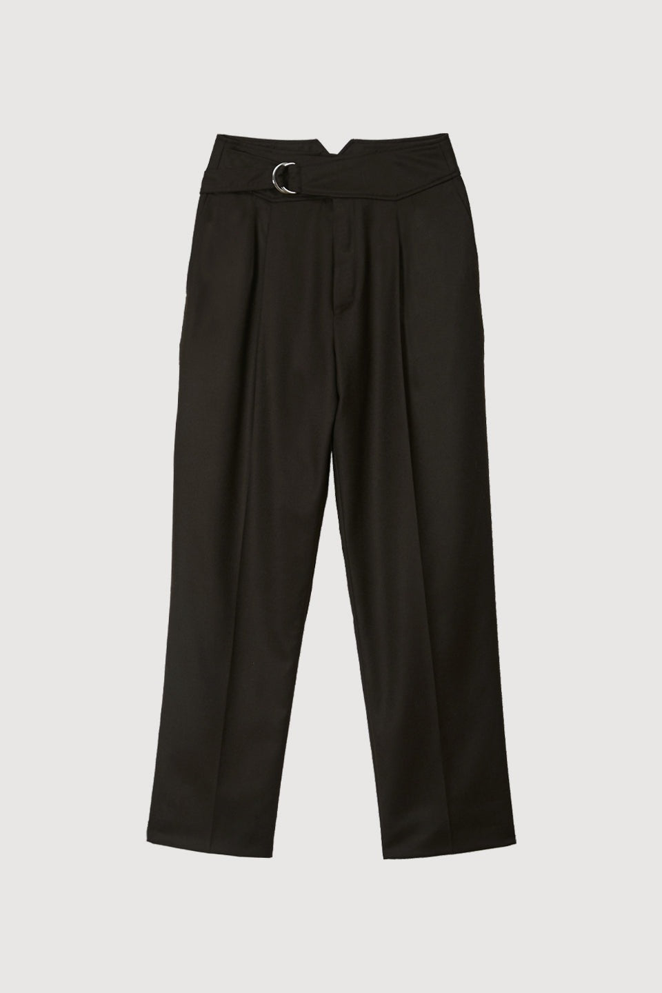 Pantalon Vane en flanelle de laine Réglisse, Valentine Gauthier