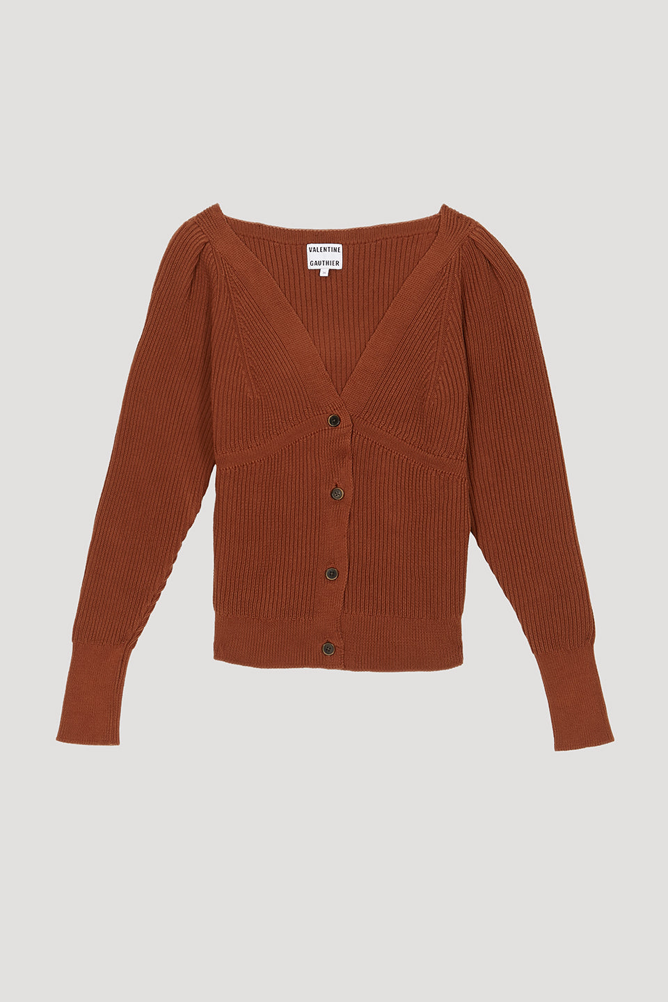 Arles Sienna Brown Organic Cotton Cardigan