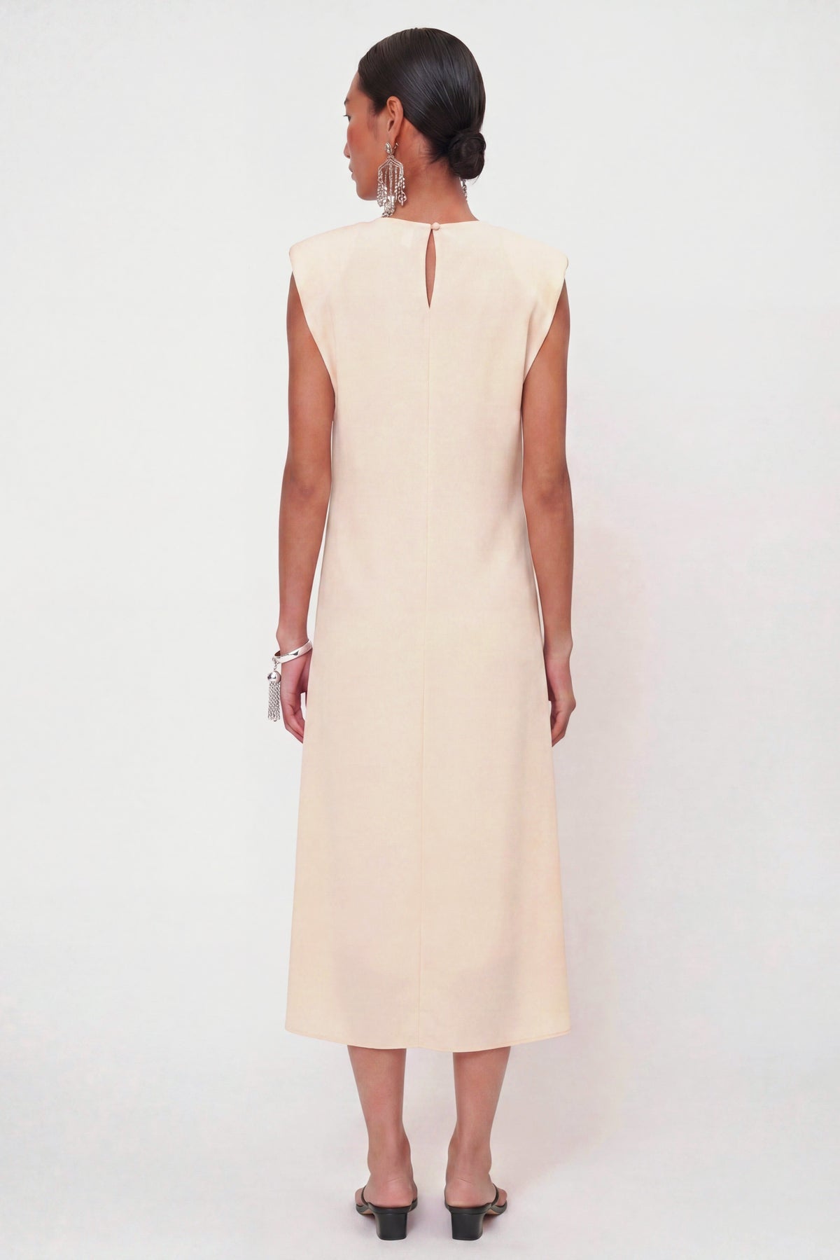 Robe longue Calla en soie Craie, Valentine Gauthier