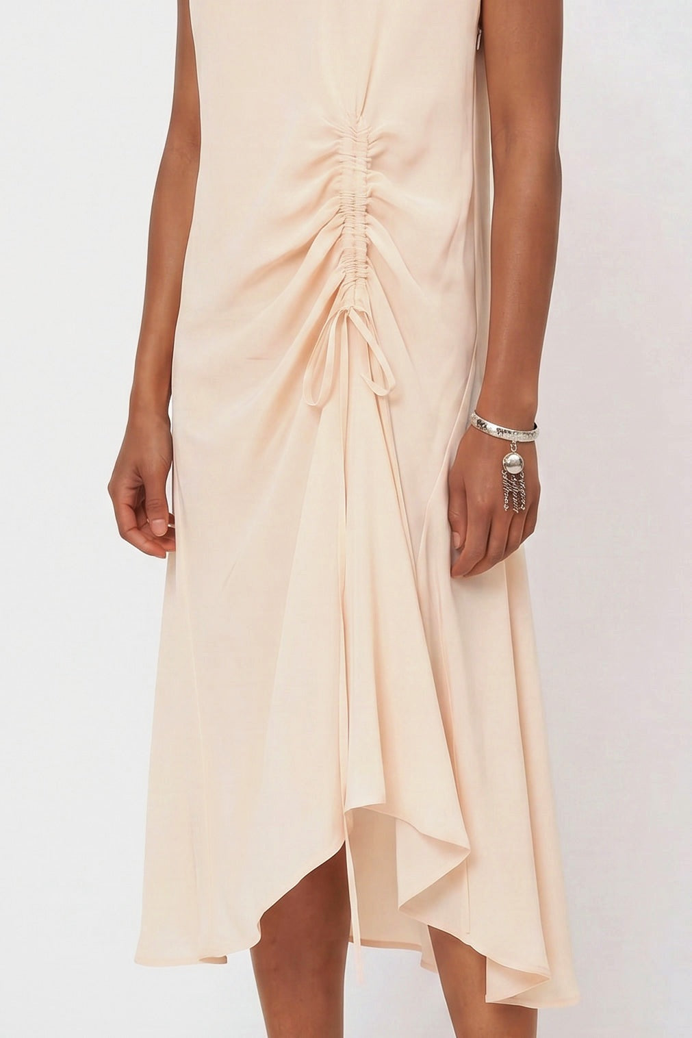 Robe longue Calla en soie Craie, Valentine Gauthier
