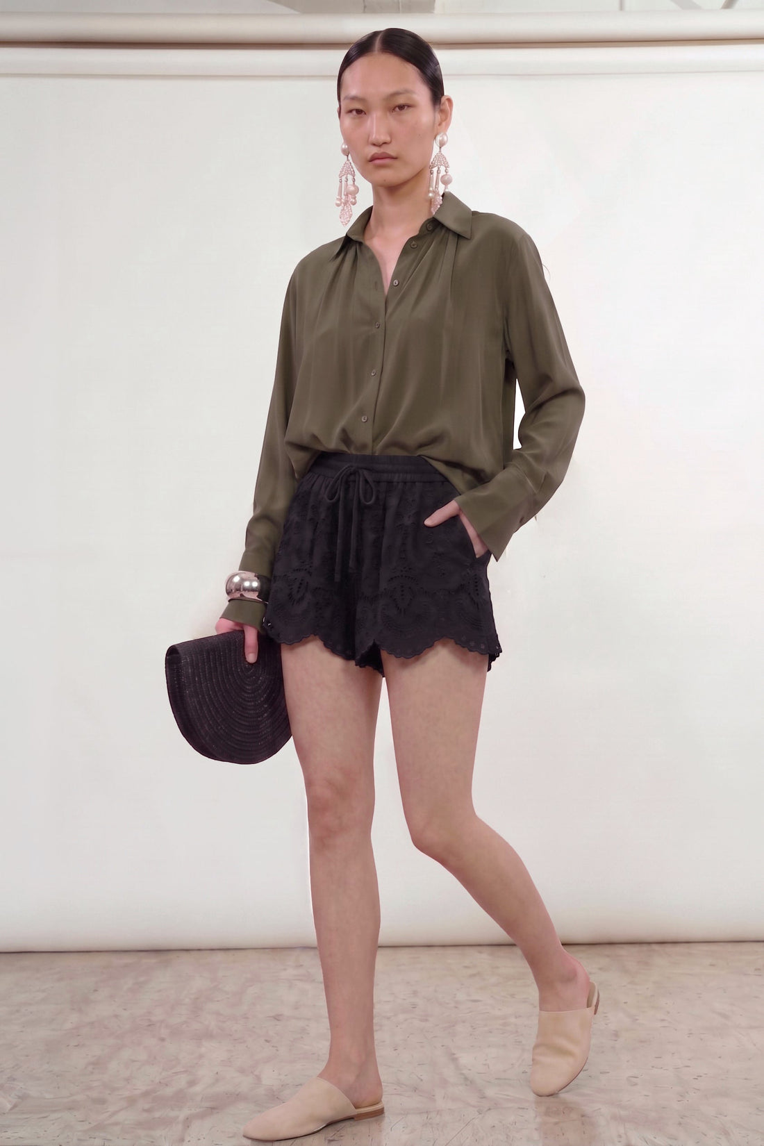 Chemise Halli en crêpe de soie Taupe Gray, Valentine Gauthier