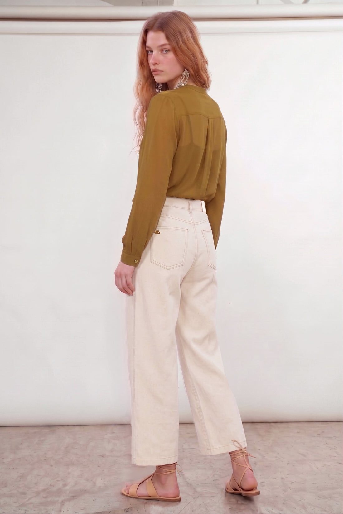 Pantalon large Huarte en denim écru, Valentine Gauthier