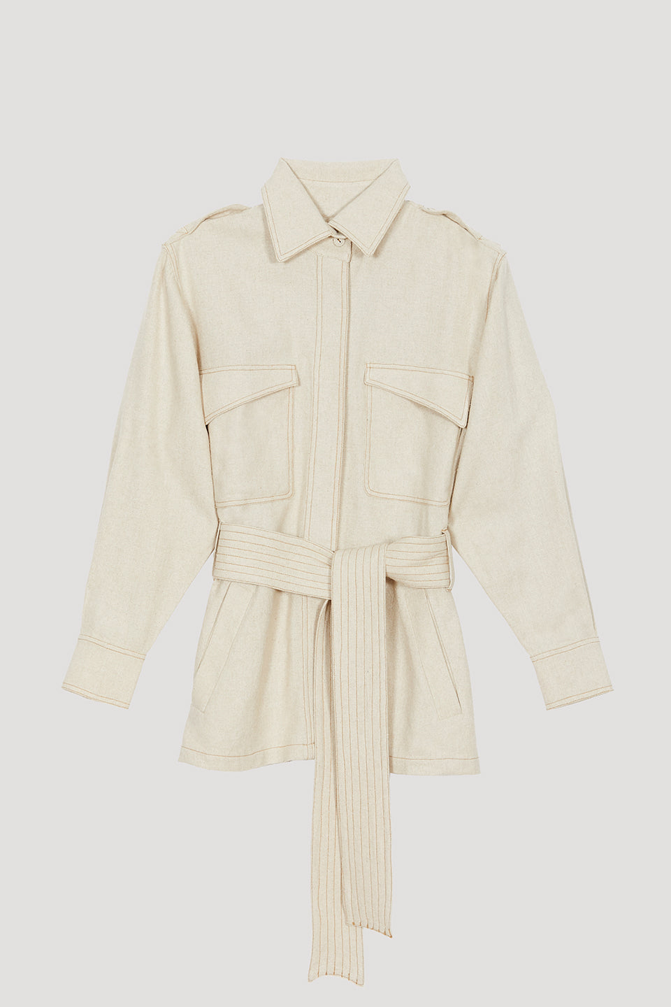 Joe Natural Ecru Jacket in Silk Bourrette