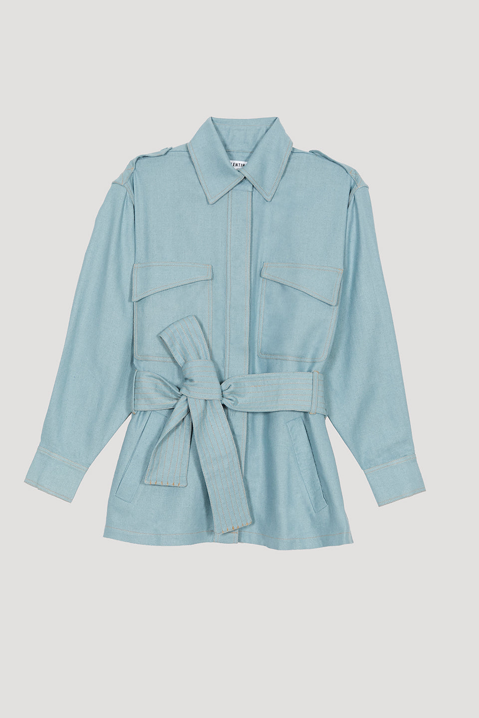 Joe Smoke Blue Jacket in Bourrette Silk