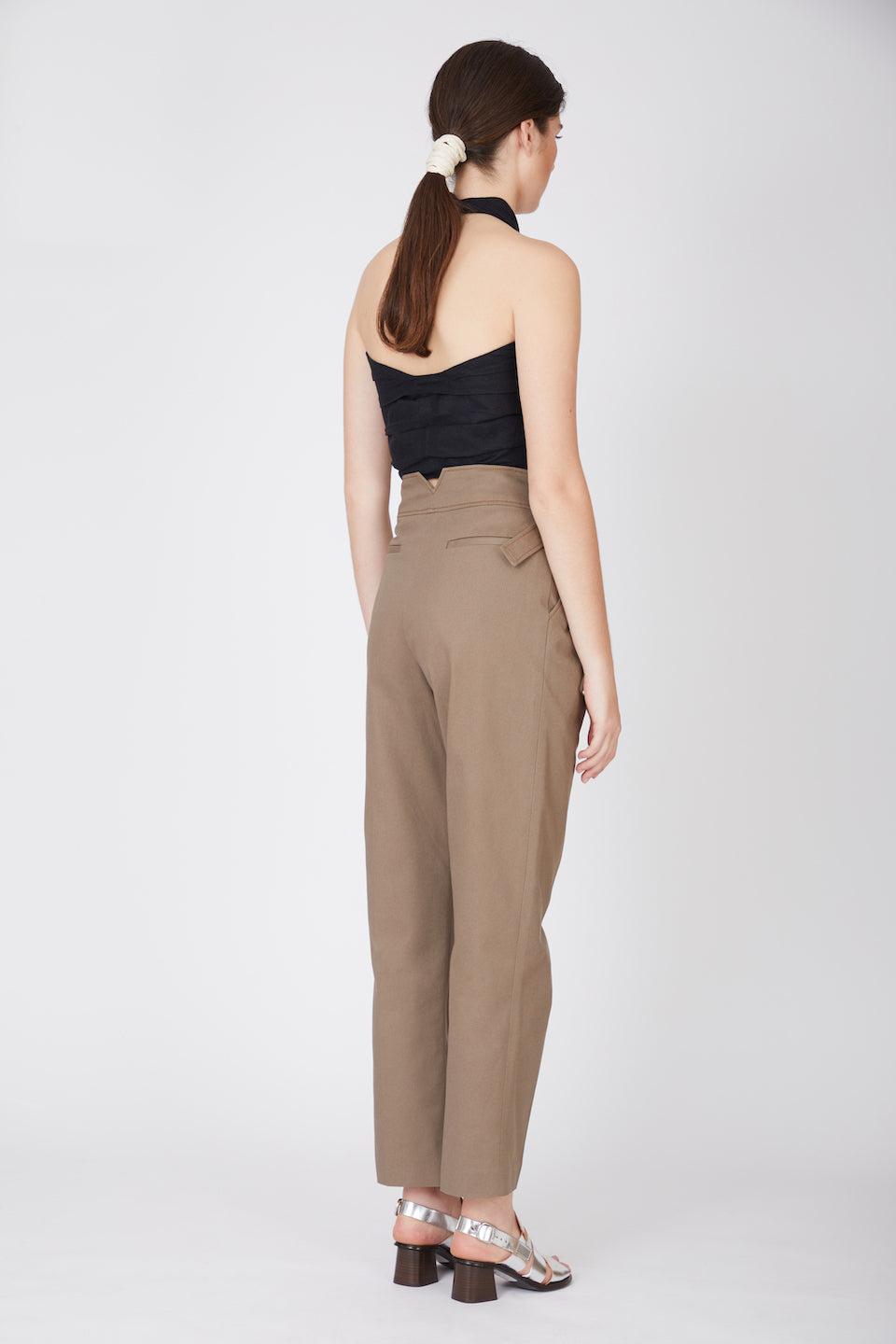 Anton Khaki Canvas Cotton Trousers