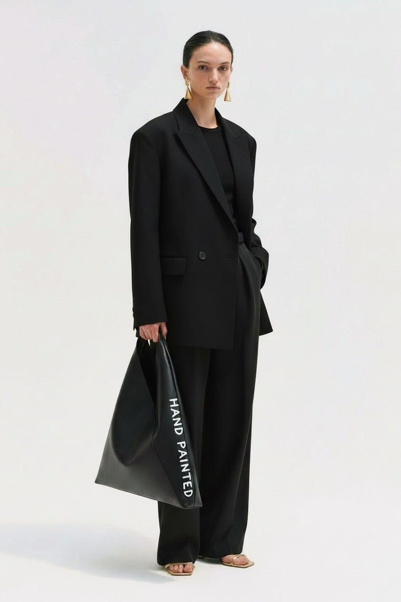 Veste de tailleur Arendt en laine Black, Valentine Gauthier