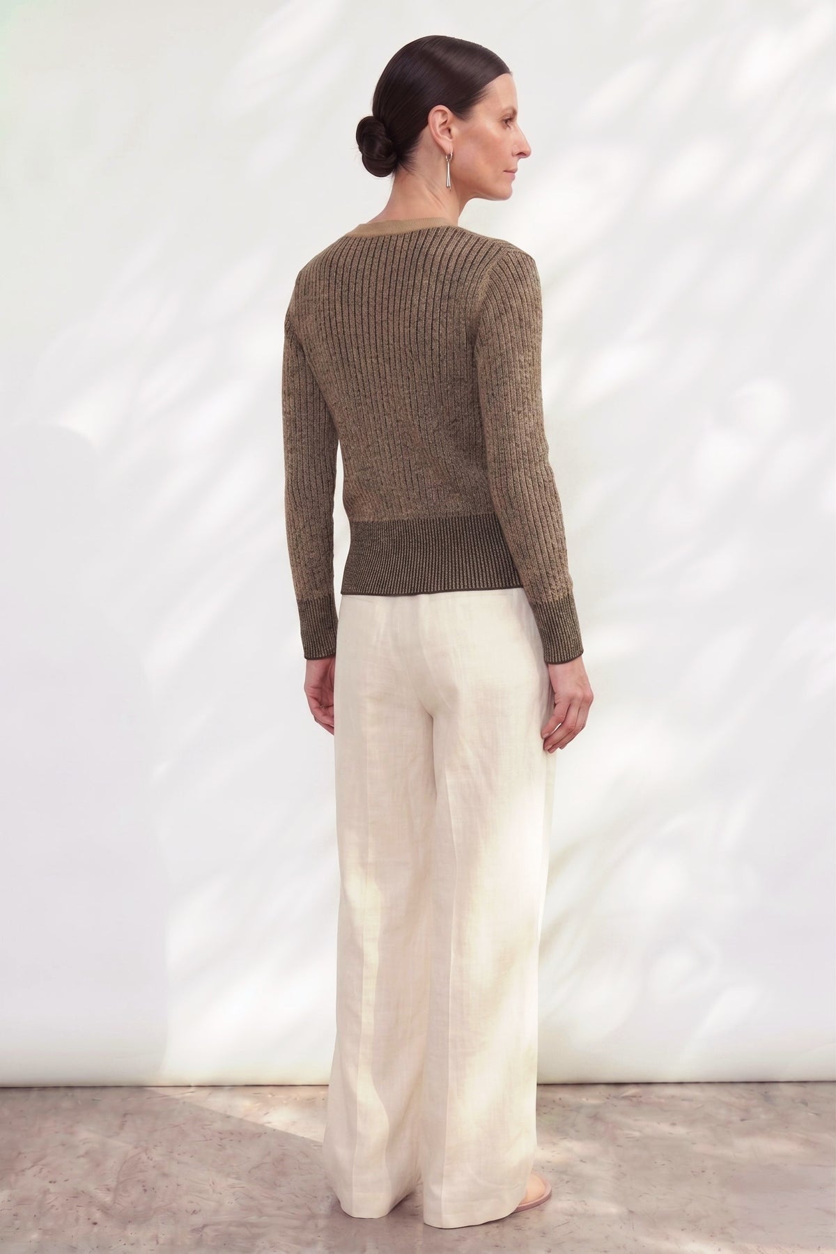 Cardigan Laureen en maille bicolore Bronze, Valentine Gauthier
