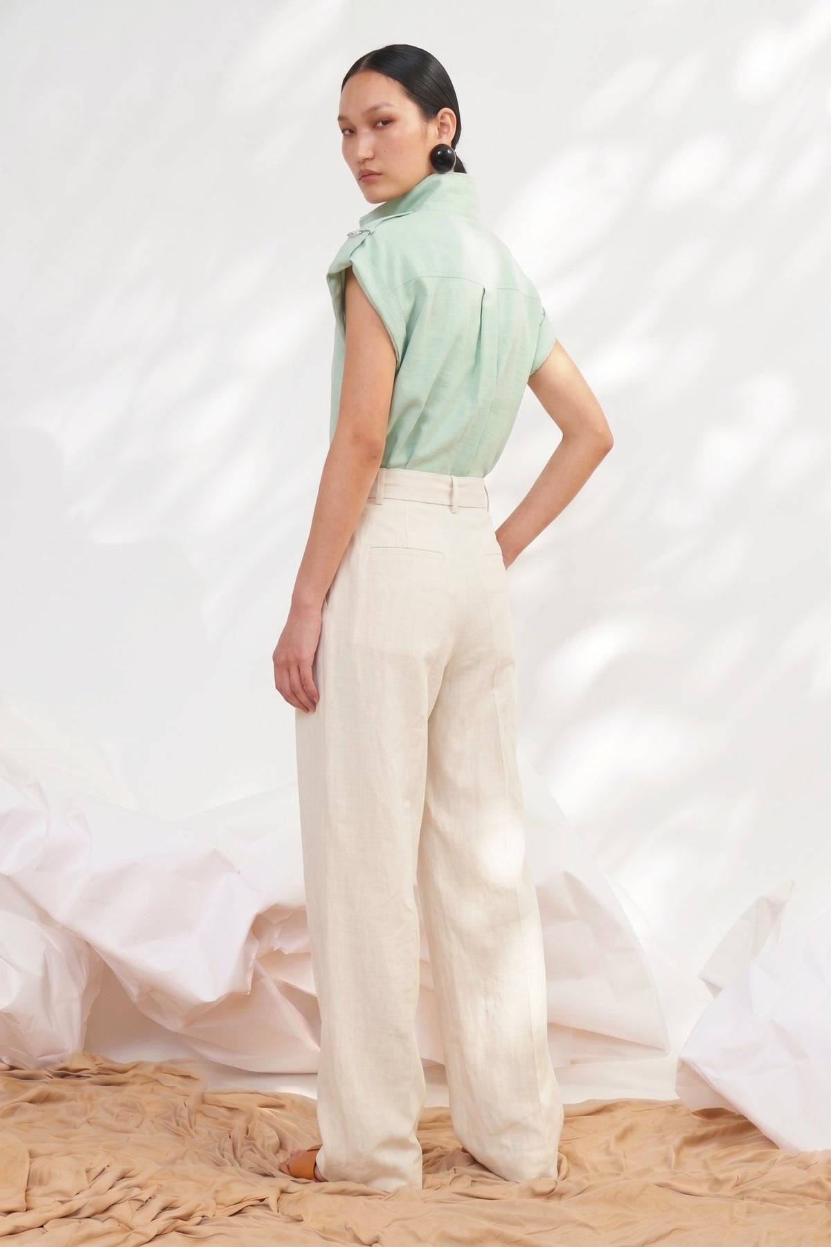 Blouse Lodge en coton oxford Mist Green, Valentine Gauthier