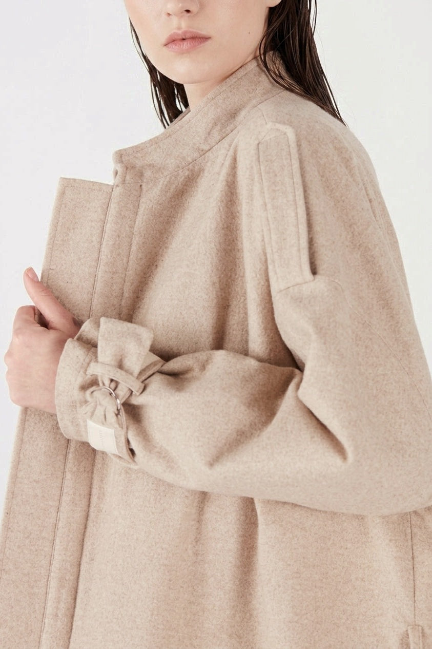 Manteau long Clyde en laine recyclée et coton Clan, Valentine Gauthier