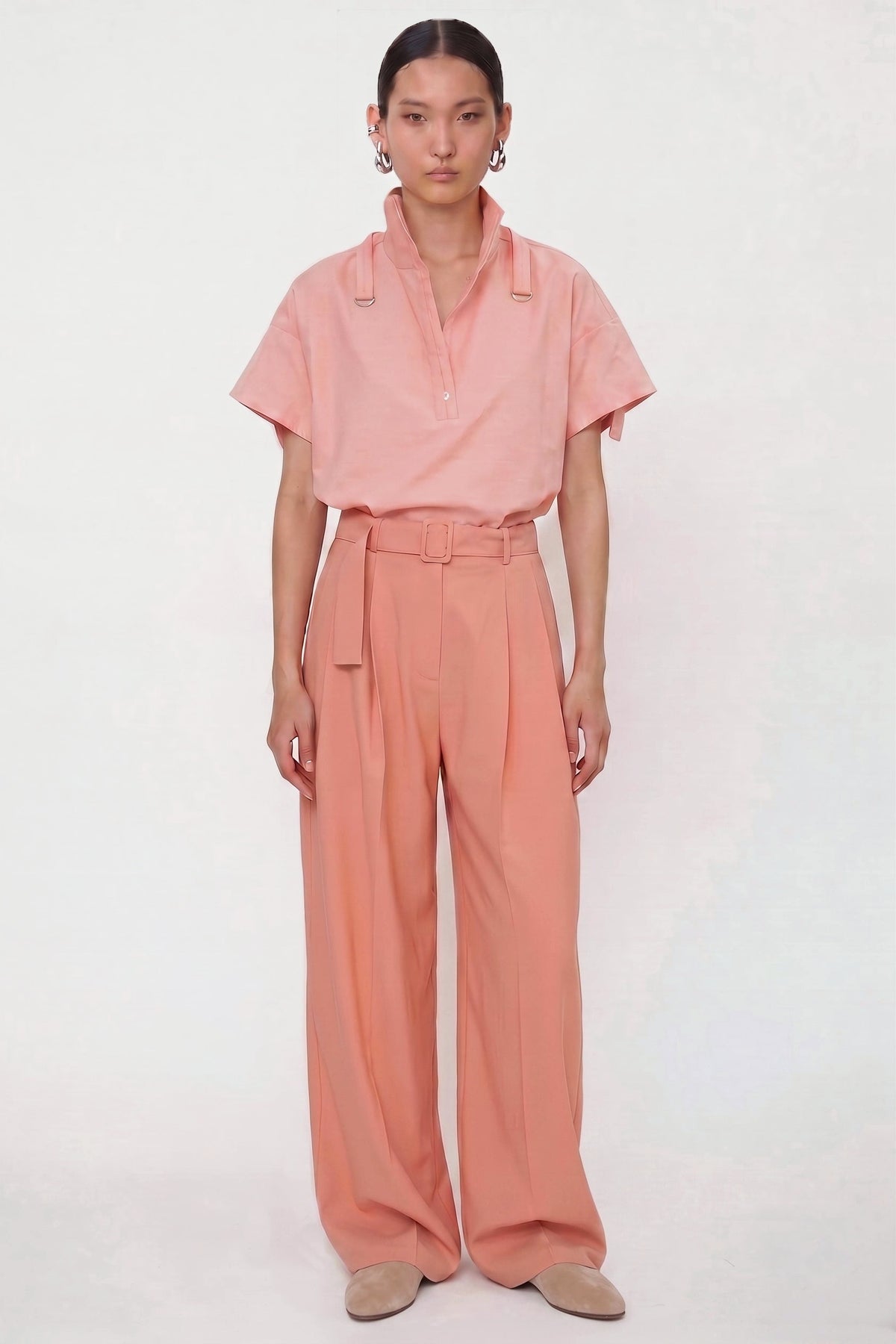 Pantalon de tailleur Chicago en viscose Light Orange, Valentine Gauthier