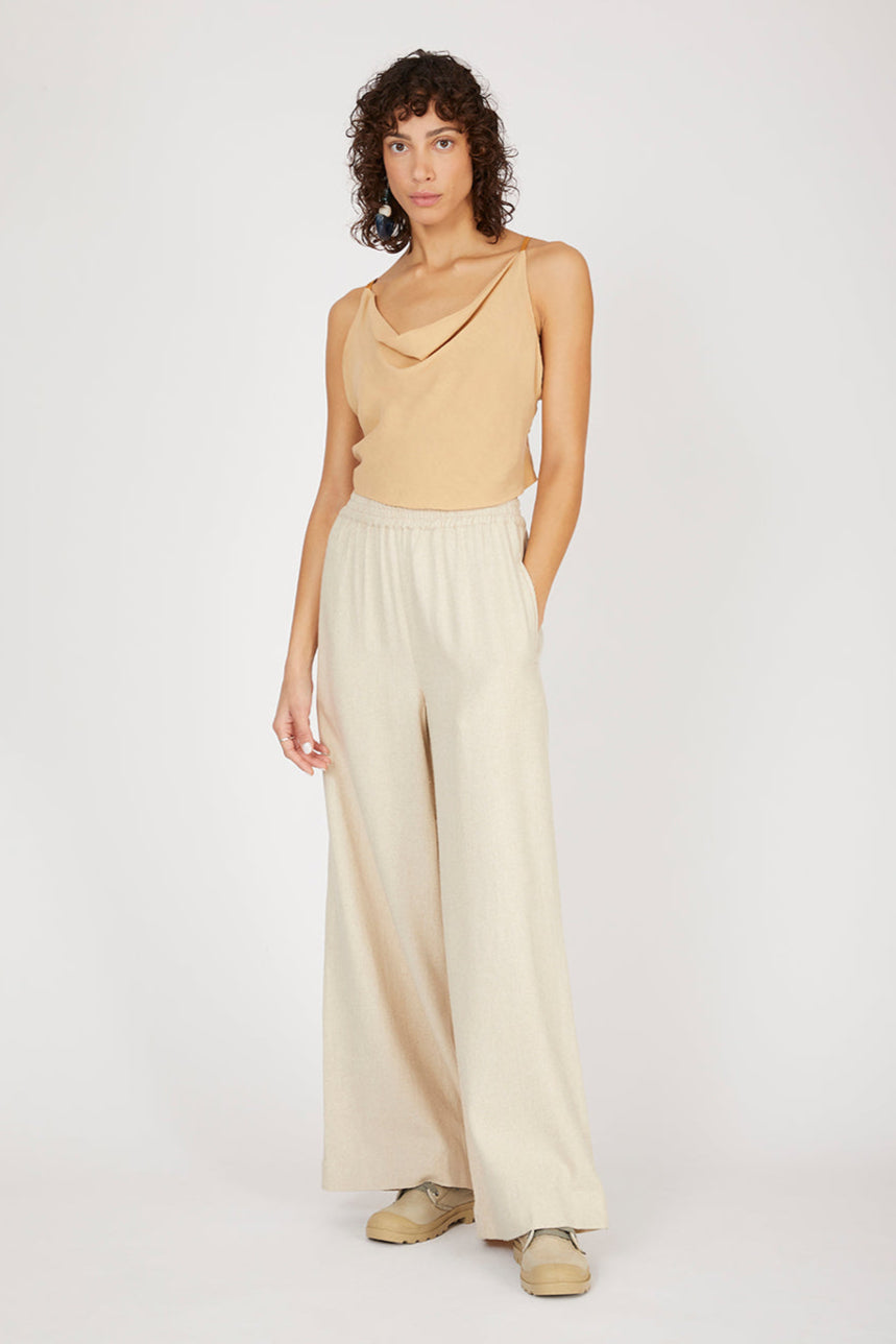 Kerguelen Natural Ecru Trousers in Silk Bourrette