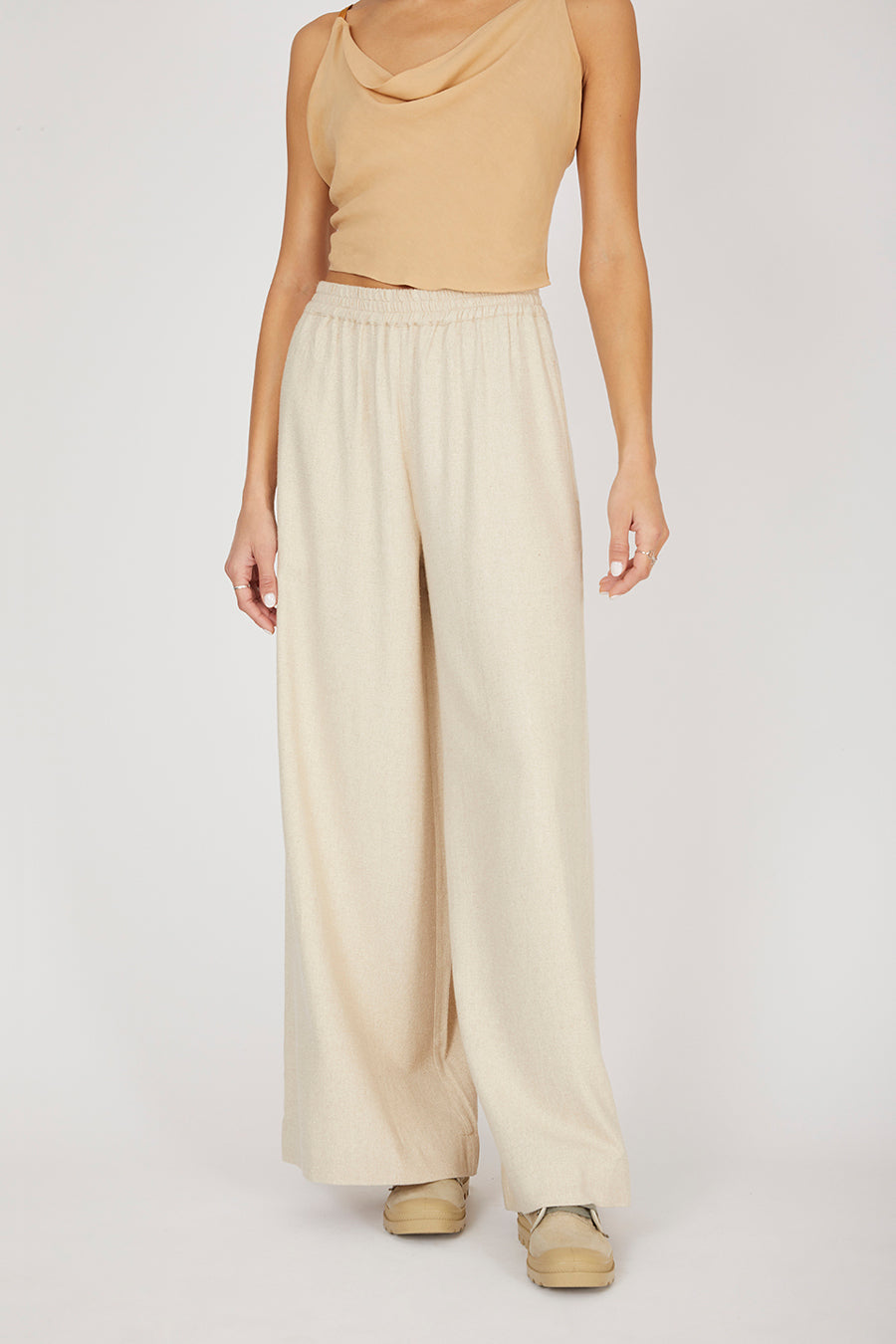 Kerguelen Natural Ecru Trousers in Silk Bourrette