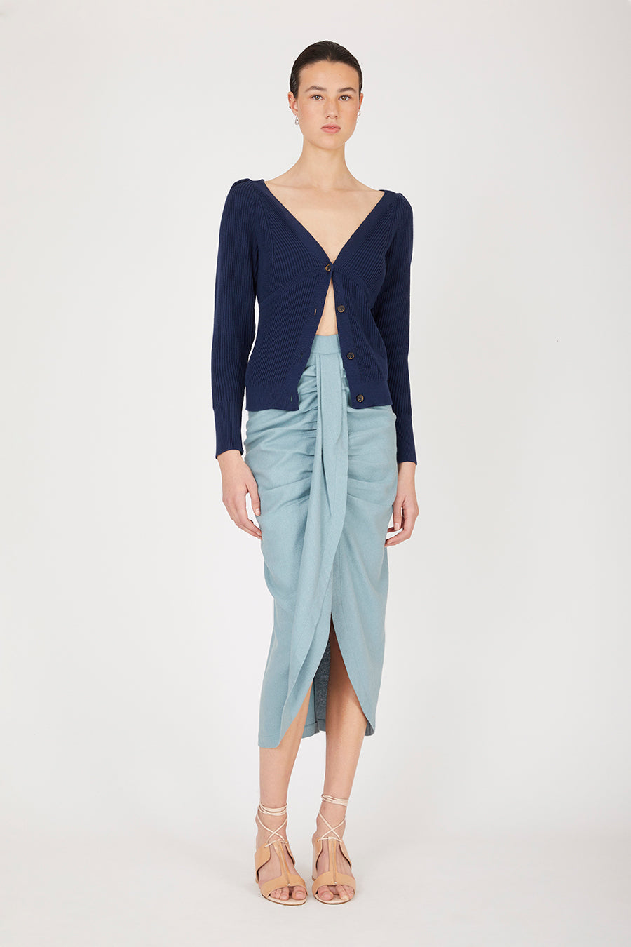 Arles Dark Blue Cardigan in organic cotton