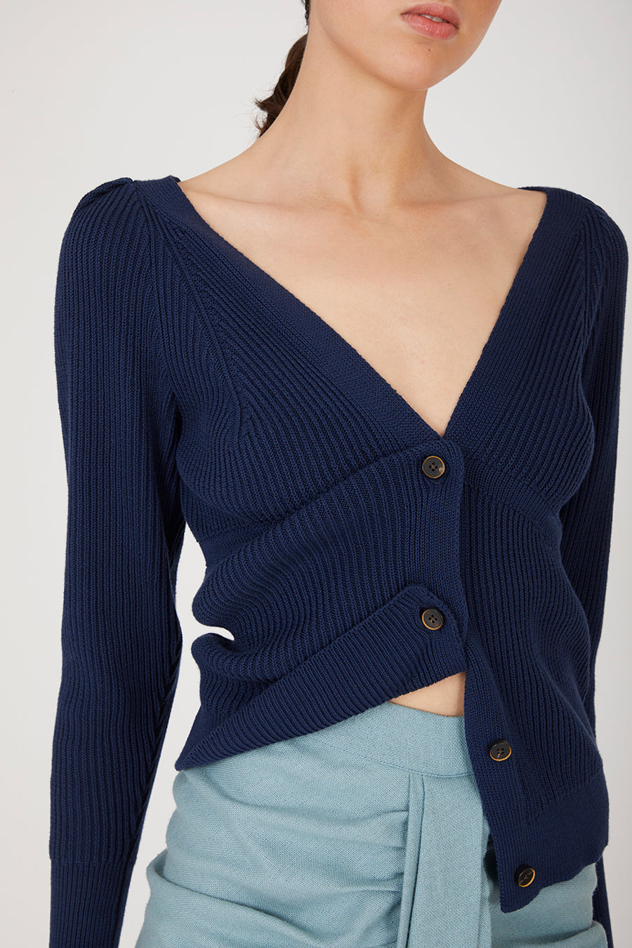 Arles Dark Blue Cardigan in organic cotton