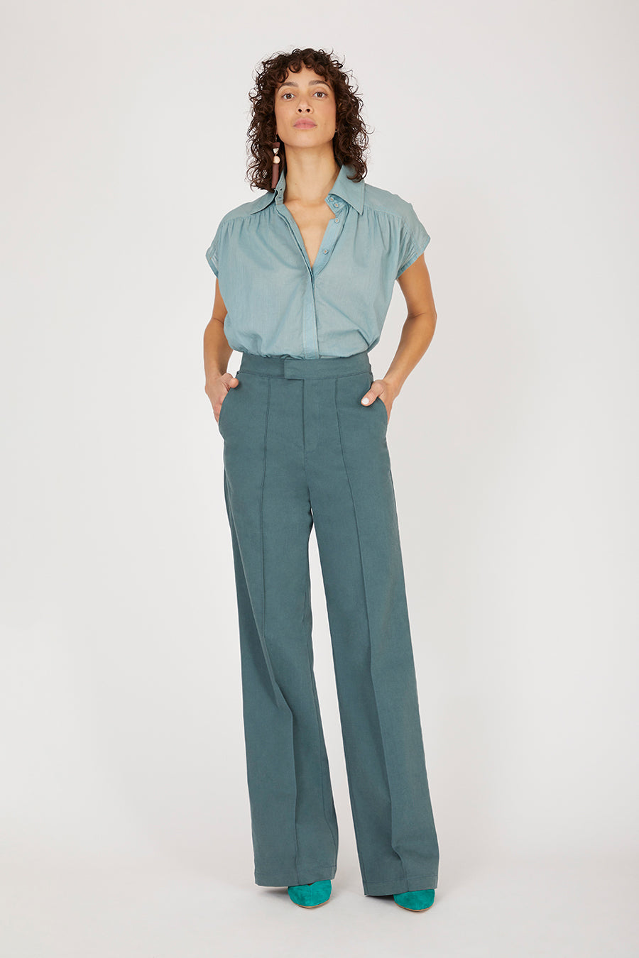 Nerthe Smoke Pine Trousers in Cotton Moleskin