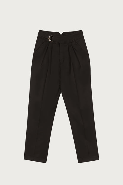 Anton Black Biella Virgin Wool Trousers