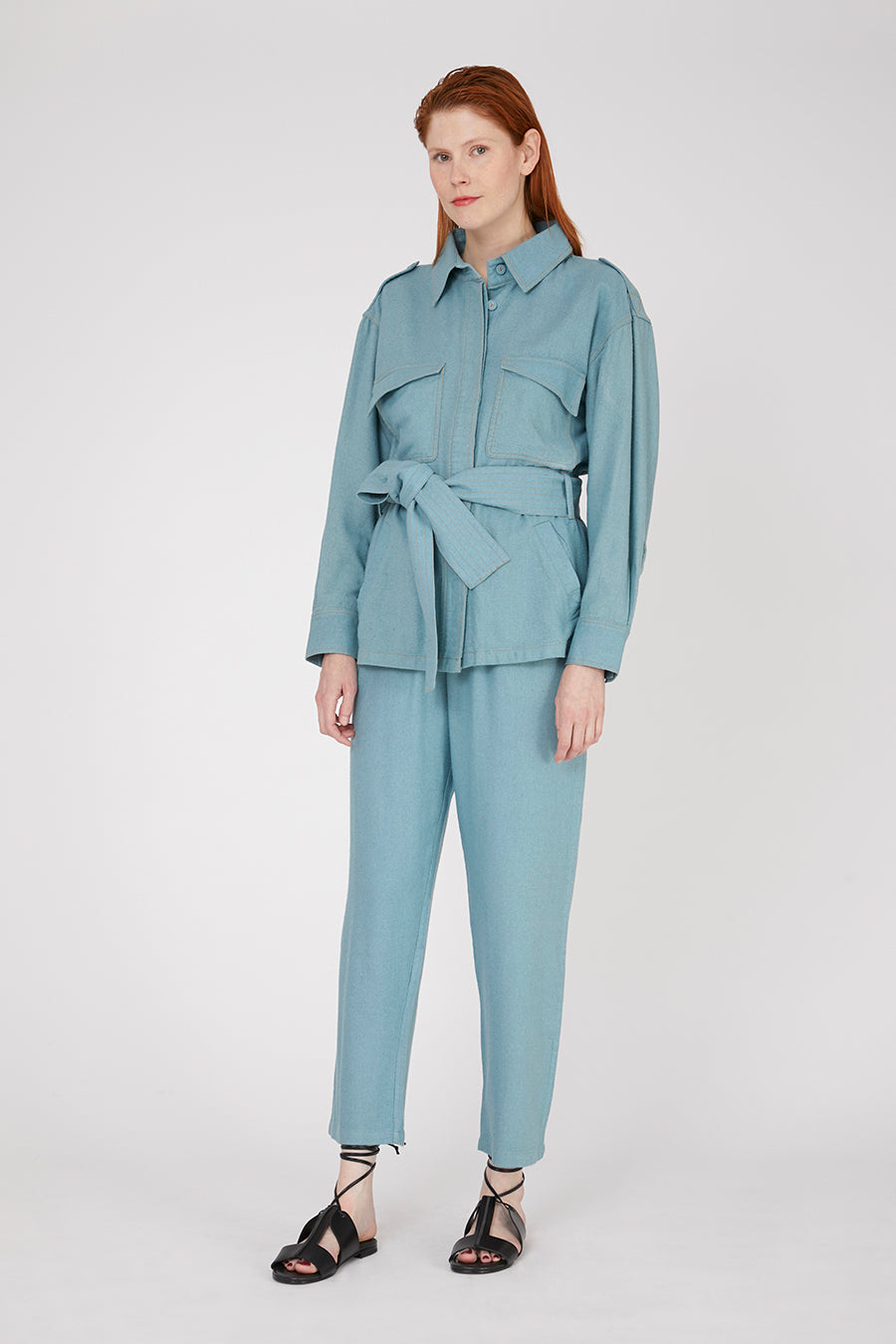 Joe Smoke Blue Jacket in Bourrette Silk