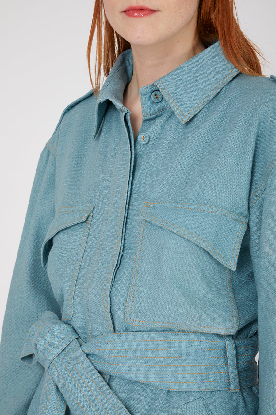 Joe Smoke Blue Jacket in Bourrette Silk