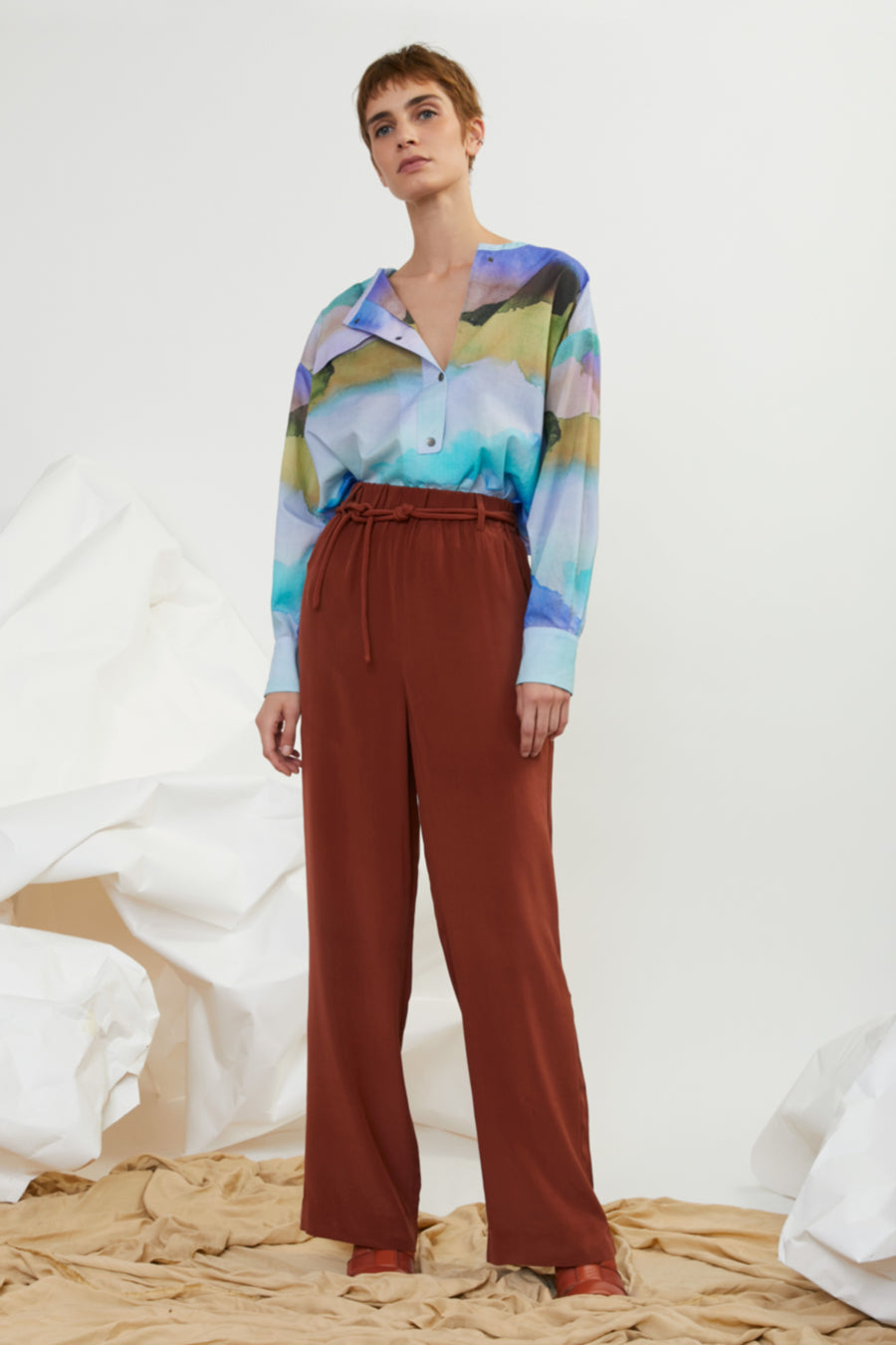 Aarhus Silk Straight Trousers