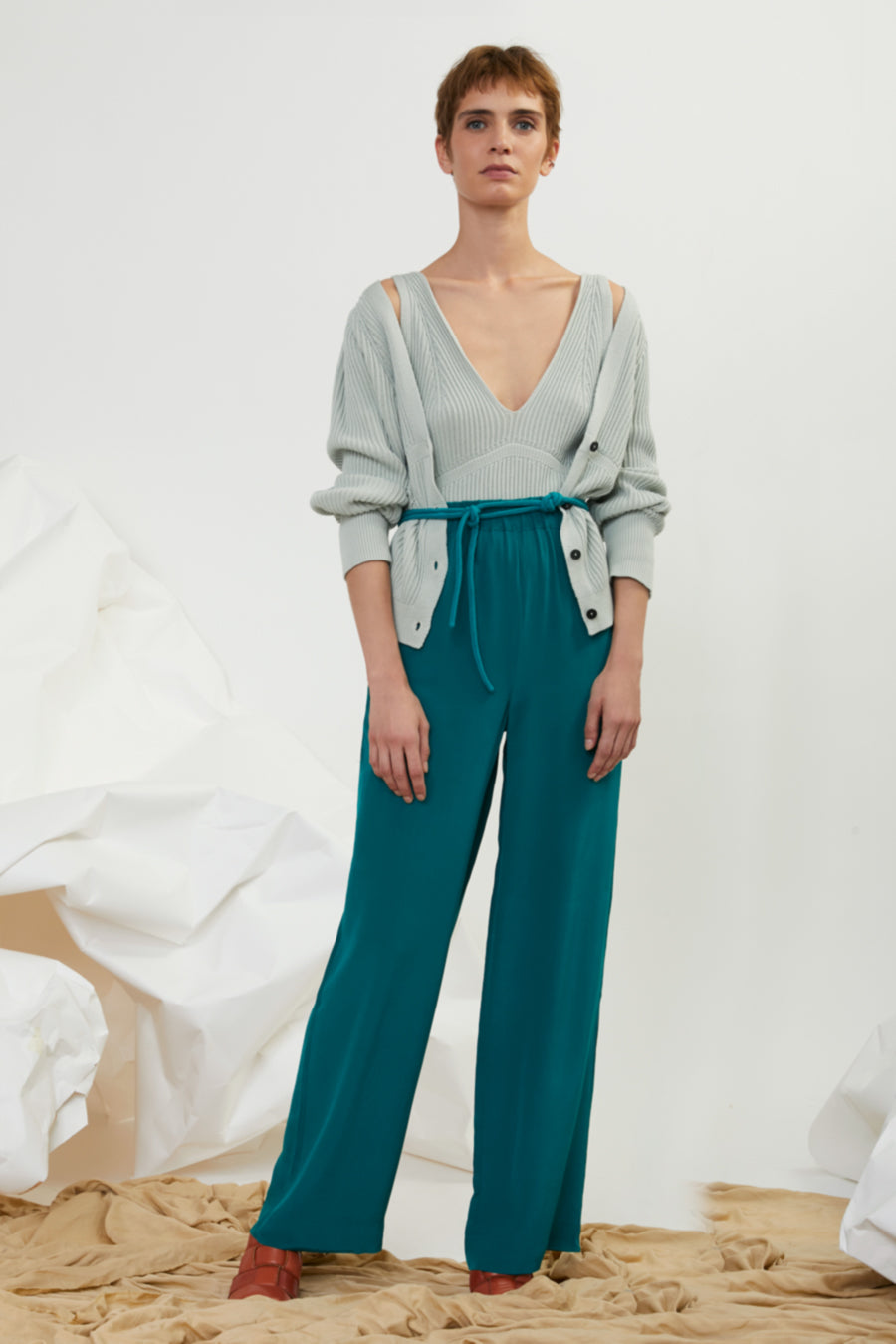 Aarhus Silk Straight Trousers