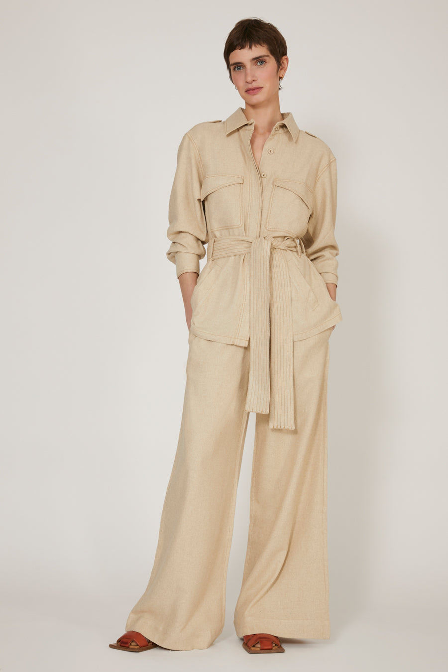 Joe Natural Ecru Jacket in Silk Bourrette