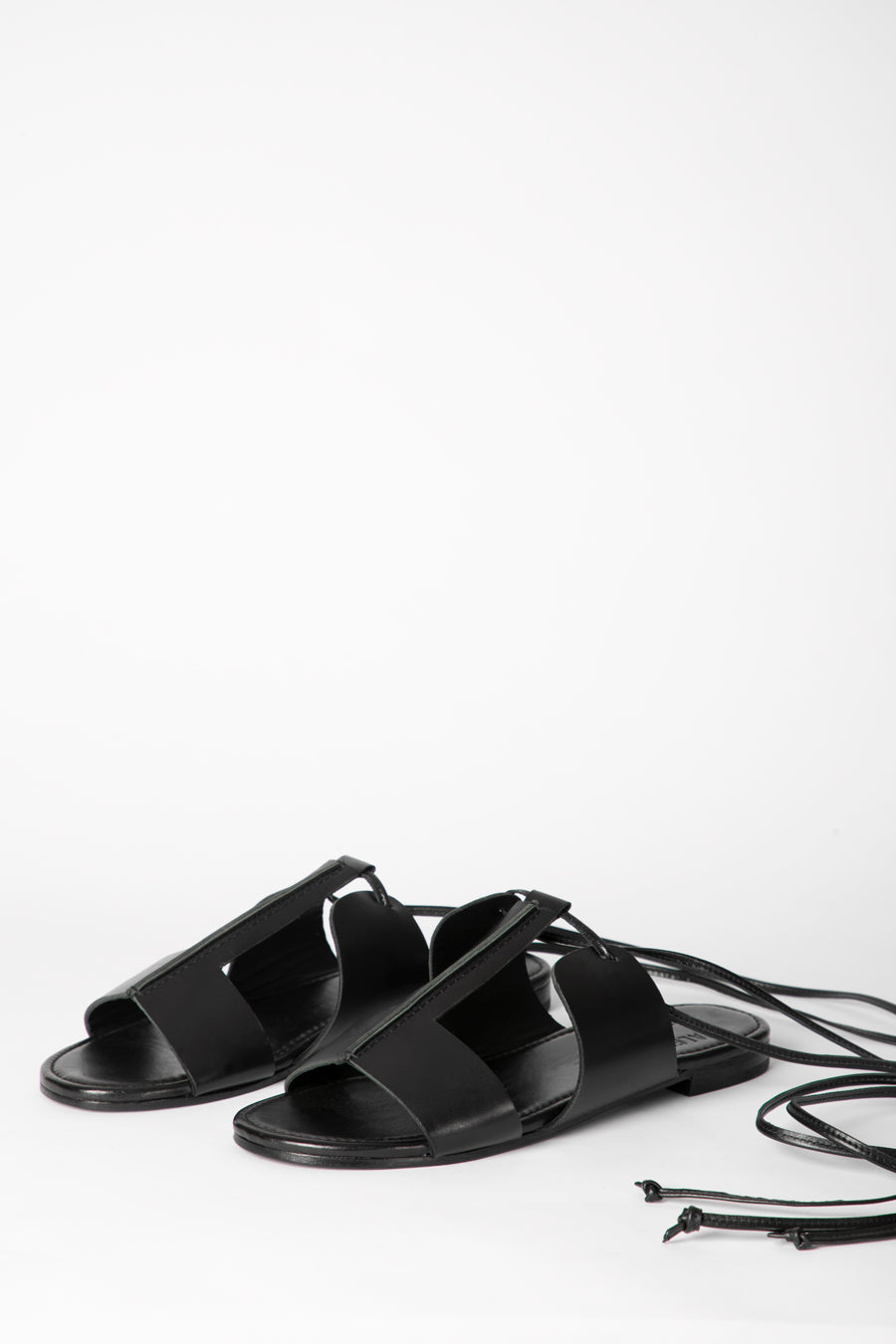 Oriza Black Calfskin Sandals
