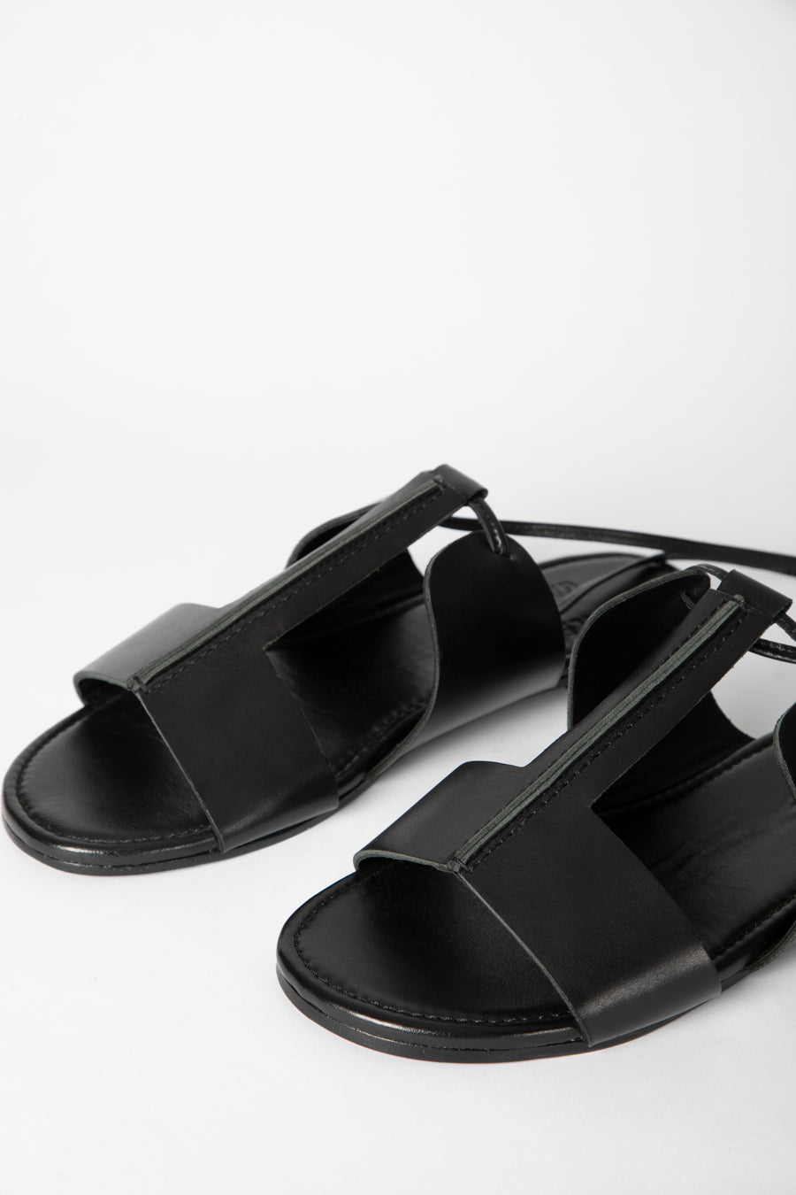 Oriza Black Calfskin Sandals
