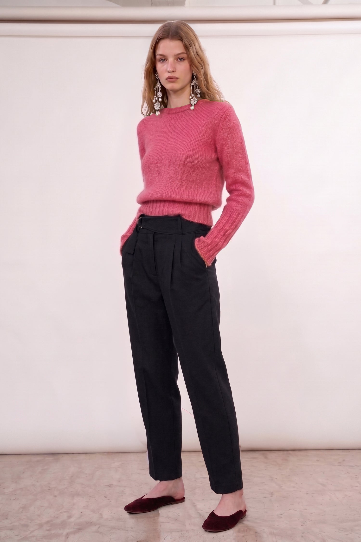Anton Black Biella Virgin Wool Trousers
