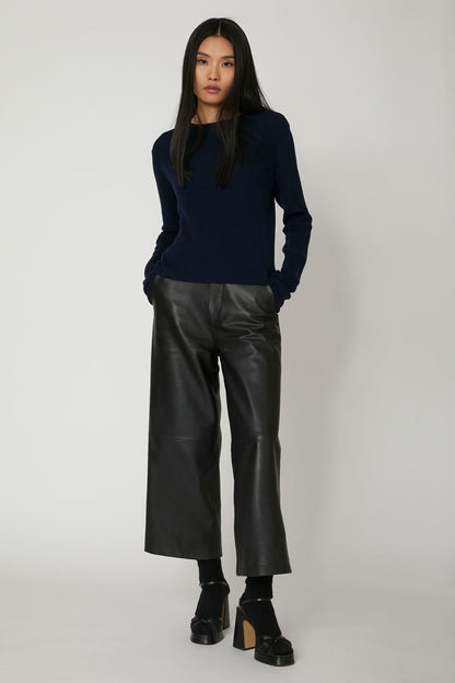 Pantalon en cuir noir Valentine Gauthier