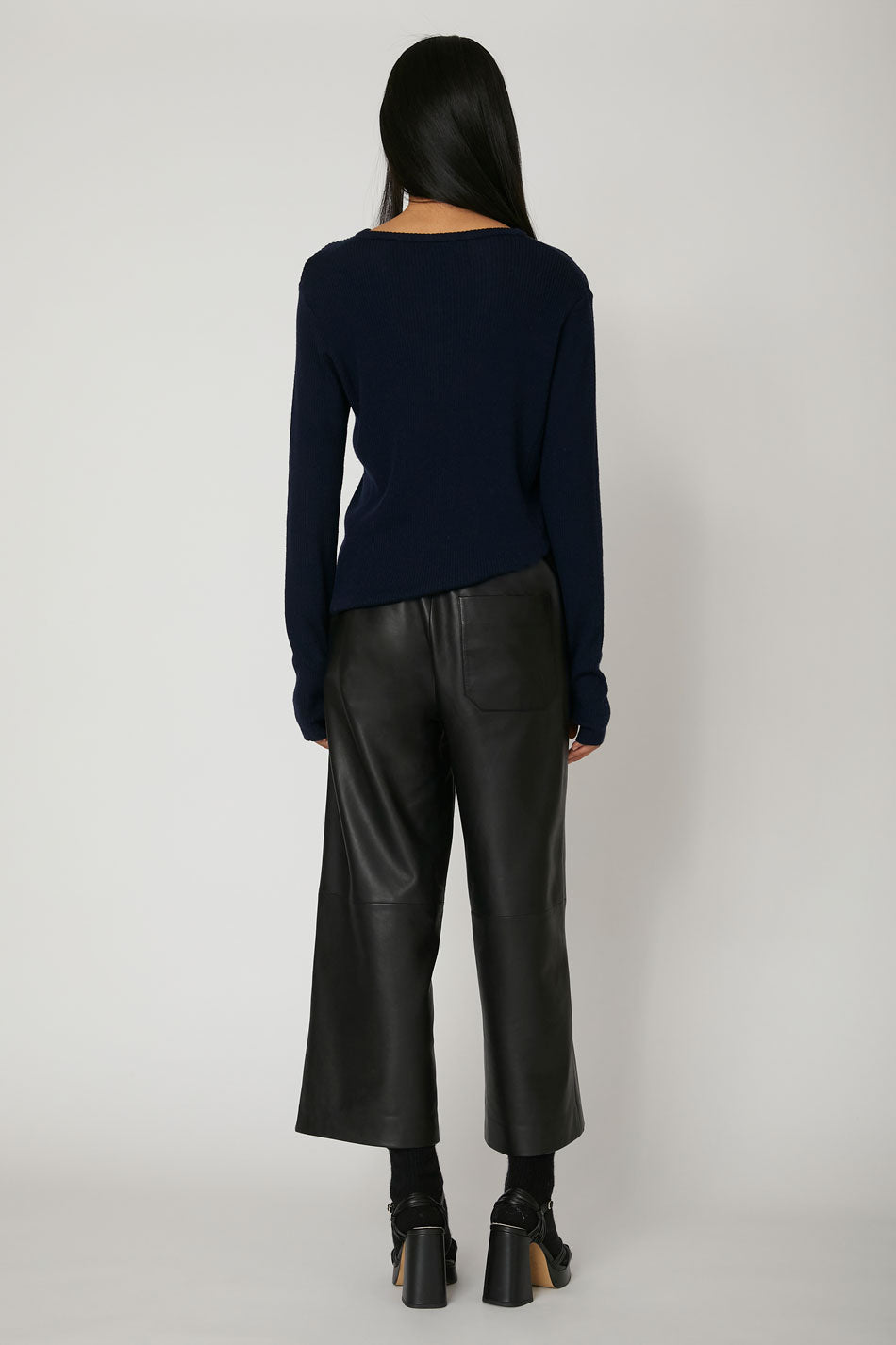 Pantalon en cuir noir Valentine Gauthier