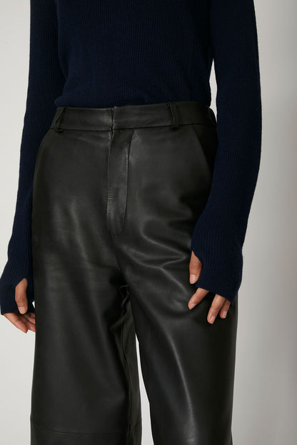 Pantalon en cuir noir Valentine Gauthier