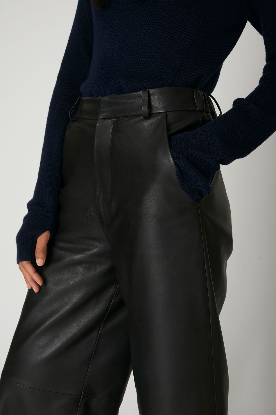 Pantalon en cuir noir Valentine Gauthier