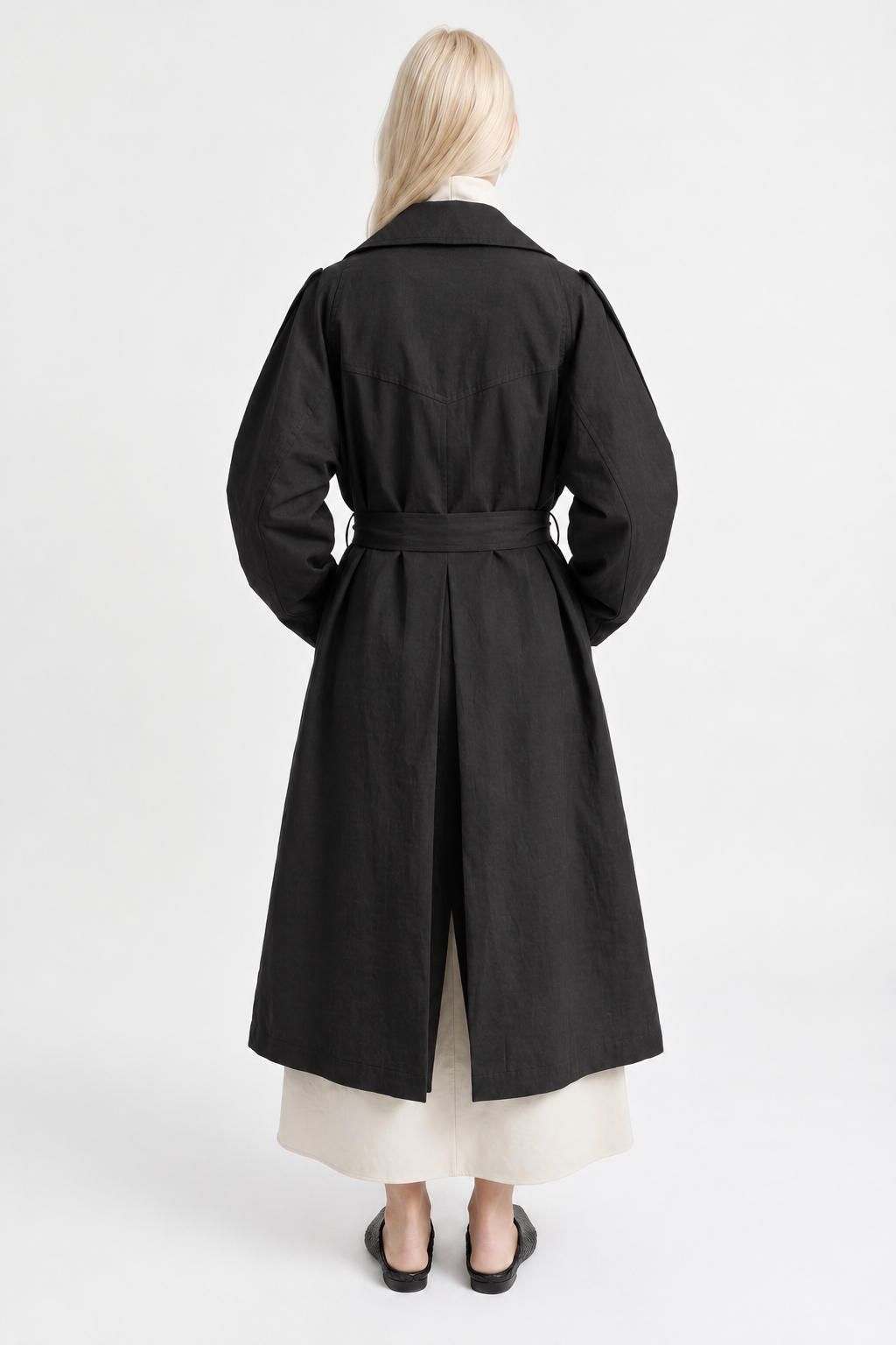 Trench Kab Noir en twill de coton épais