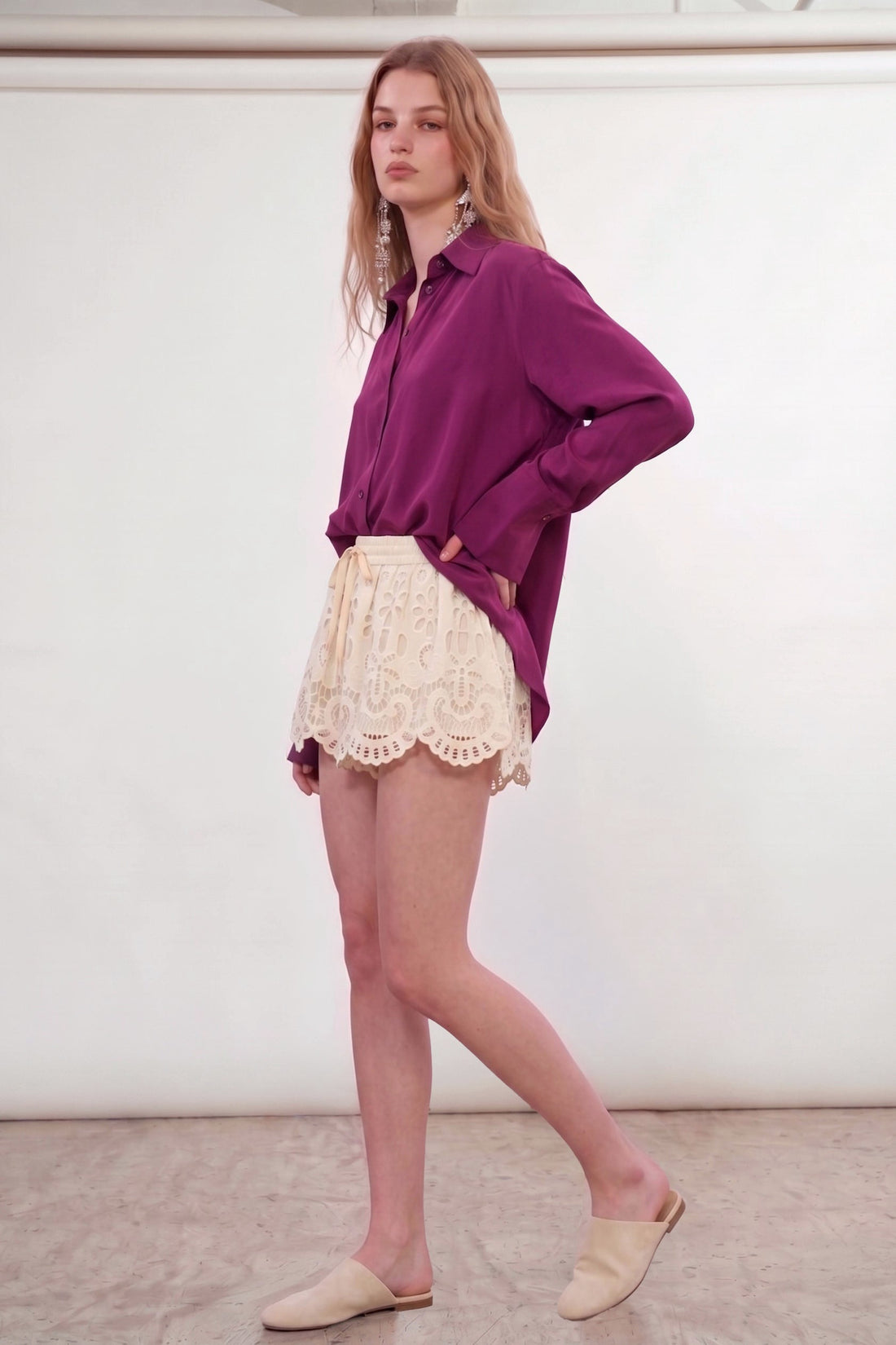 Chemise Halli en crêpe de soie Deep Purple, Valentine Gauthier