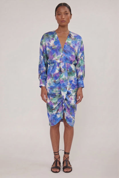 May Lavender Dress in Viscose Jacquard